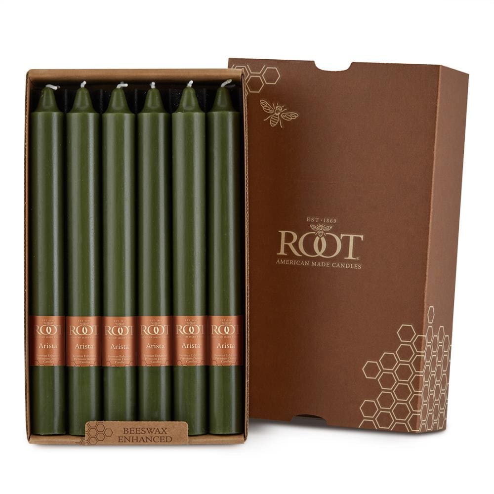 Root Candles 8972 12 -Pack Green Taper candle