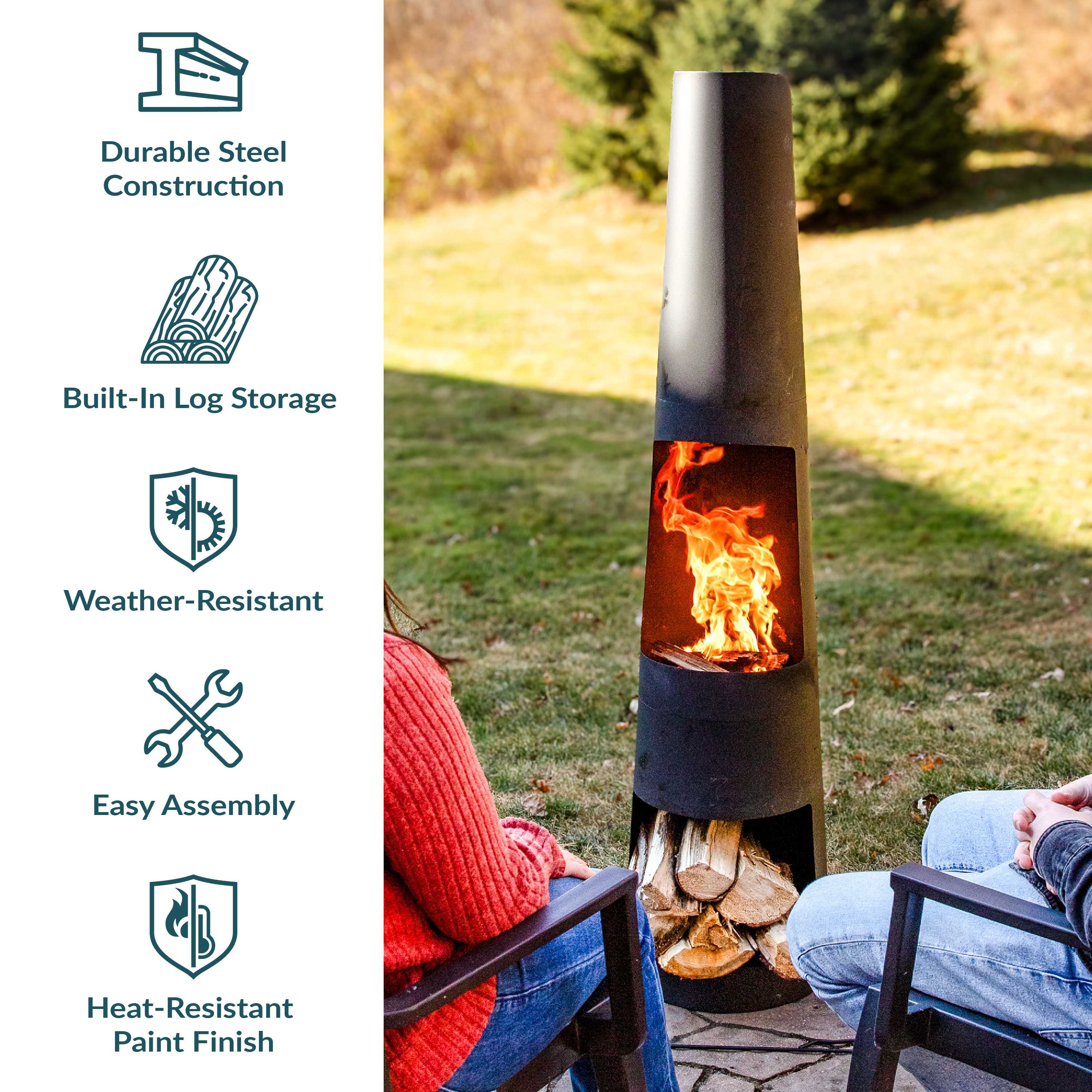 Sunnydaze Decor FSN-1851 Outdoor-Woodburning-Chimineas - View #4