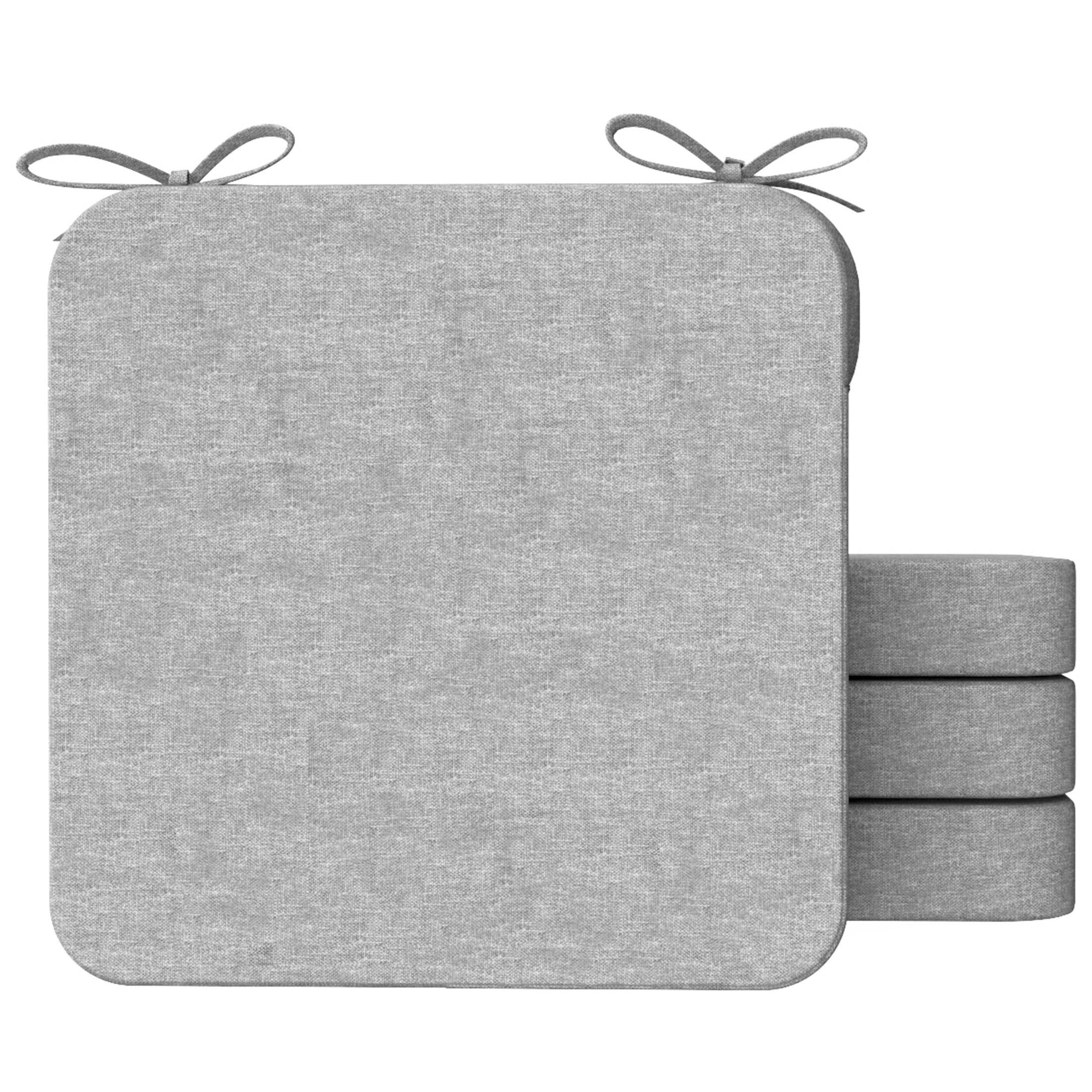 AAAAAcessories LS-DCCLS-QIANHUI-4P Light Gray Solid Chair Cushion