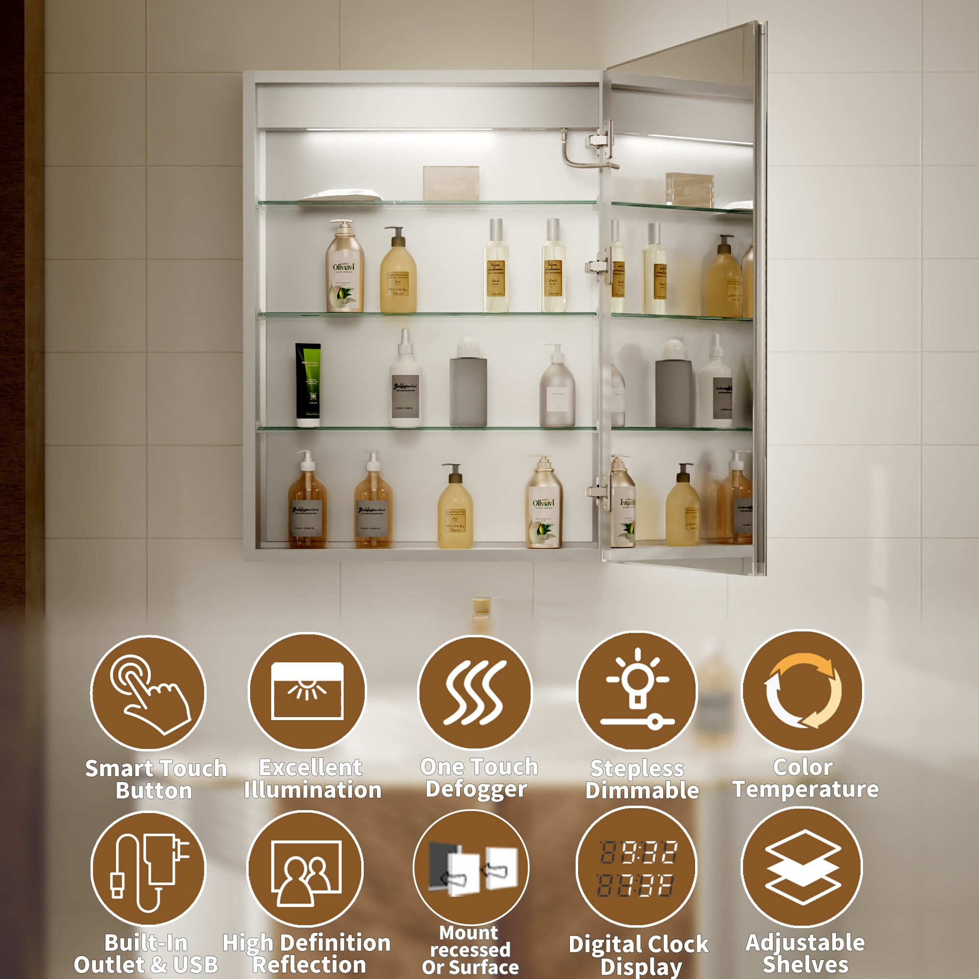 Forclover JSEX2432VRX Bathroom-Medicine-Cabinets - View #5