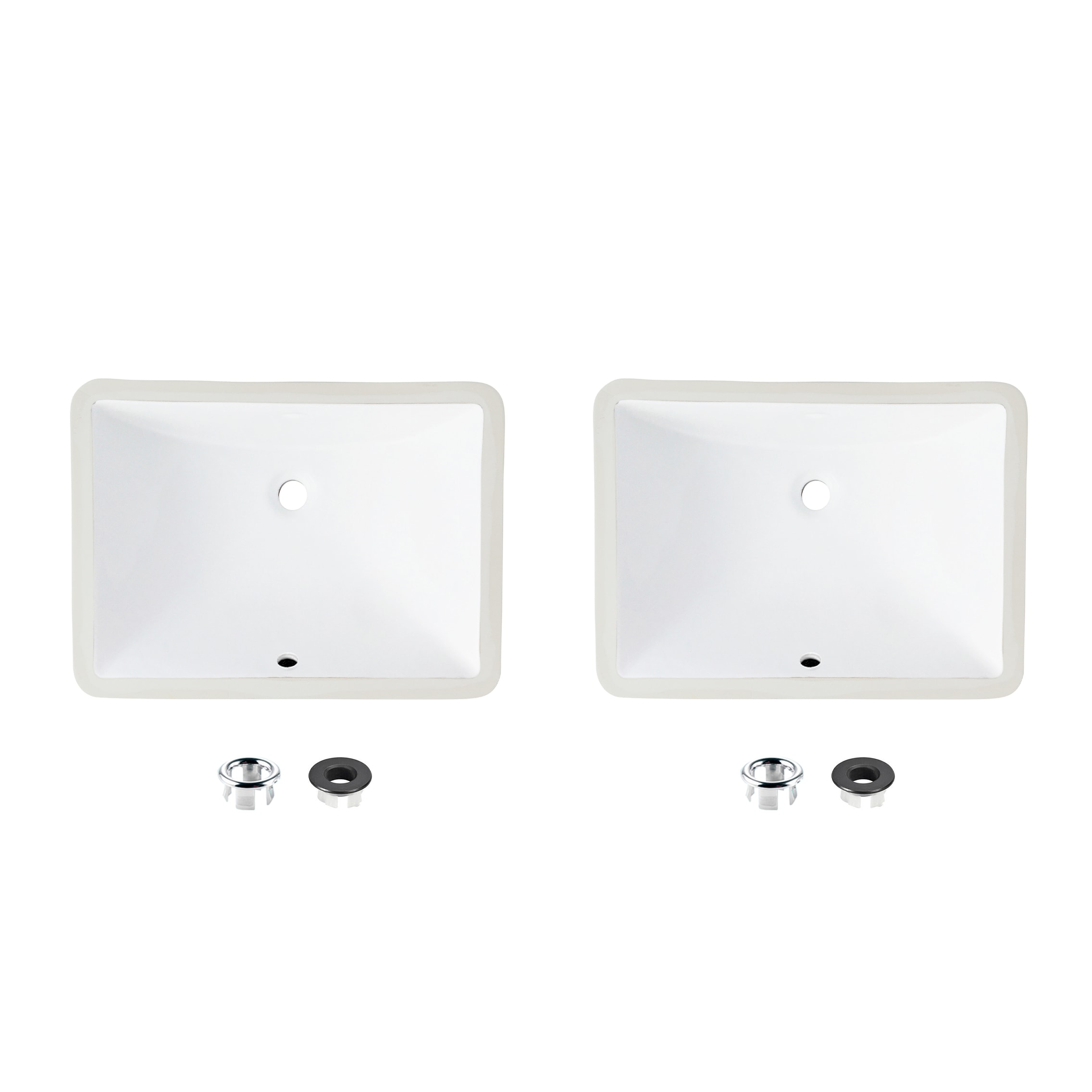 Stylish P-201-2 Trendy Porcelain 13-in Undermount Rectangular Modern White Bathroom Sink