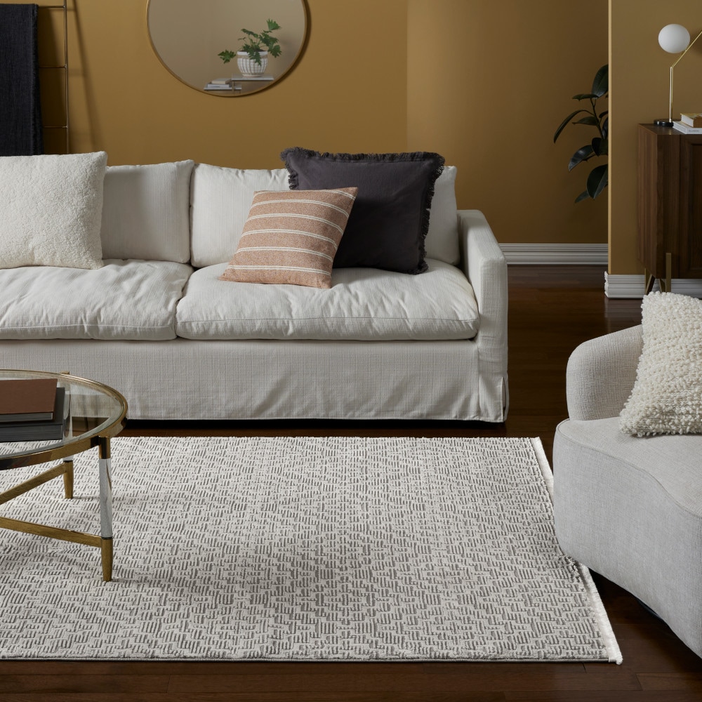 Town & Country Living 10-37410-451 Tretta 9 x 12 (ft) Loomed Polyester Grey Rectangular Indoor Trellis Area rug