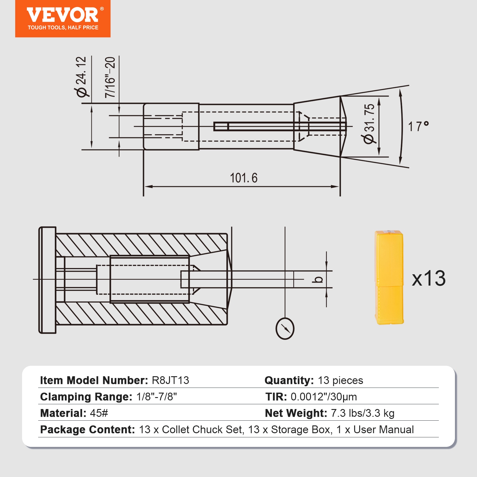 VEVOR R8JT13PCSW00O2D91V0 Rotary-Tool-Attachments-Batteries - View #3