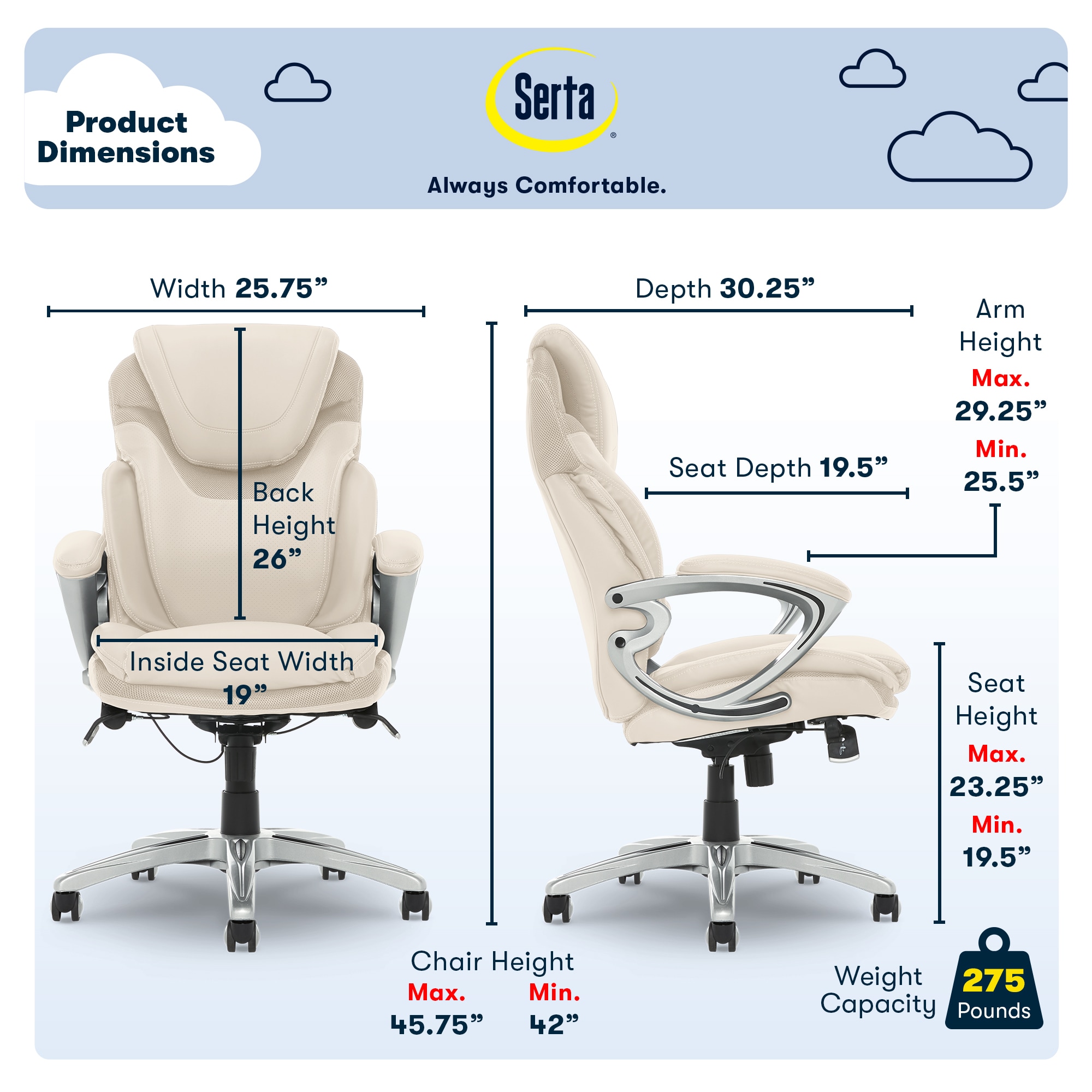 Serta 43807B Office-Chairs - View #3