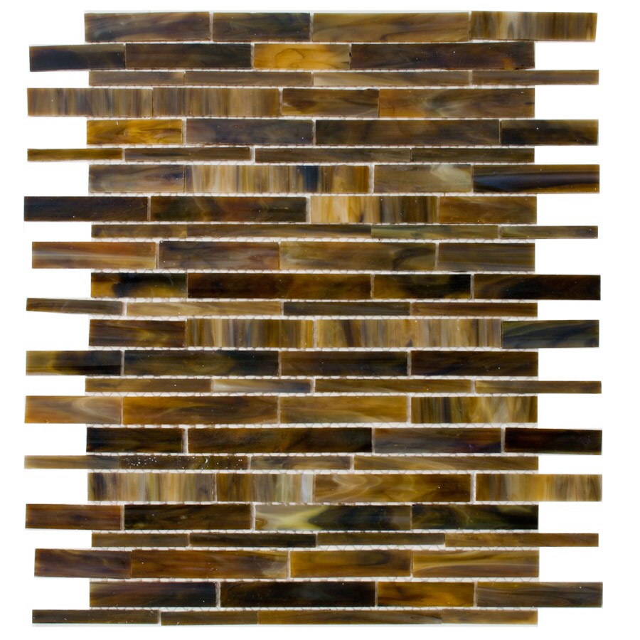 Elida Ceramica CHIGLABPYG587 Glass Mosaic Tortis Seashell 12-in x 12-in Matte Glass Linear Tile (1-sq. ft/ Piece)