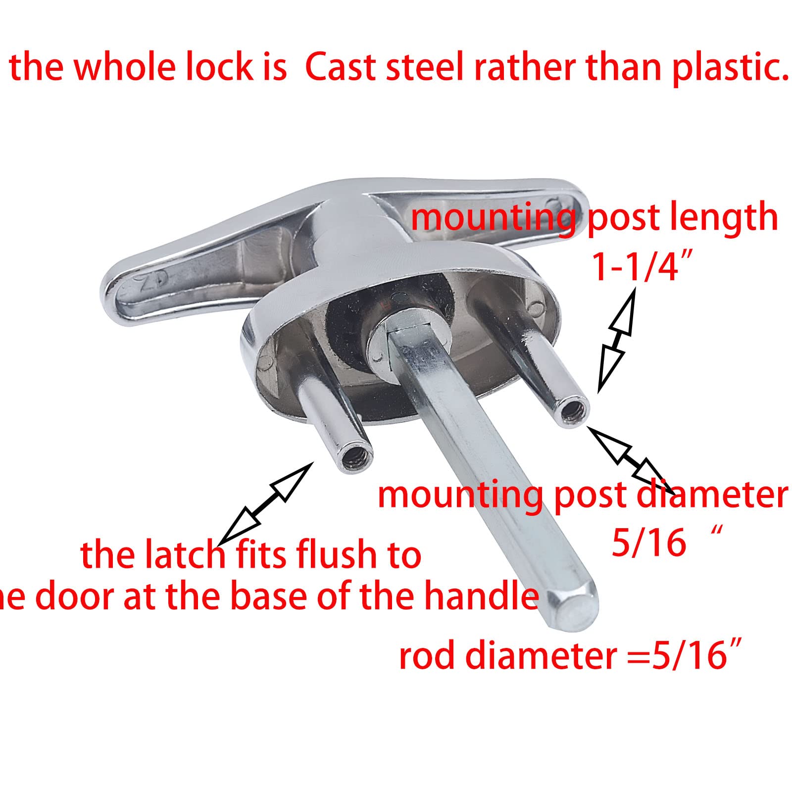 Phewnyzo Garage Door Locking T Handle Replacement Lock with 2 Keys and ...