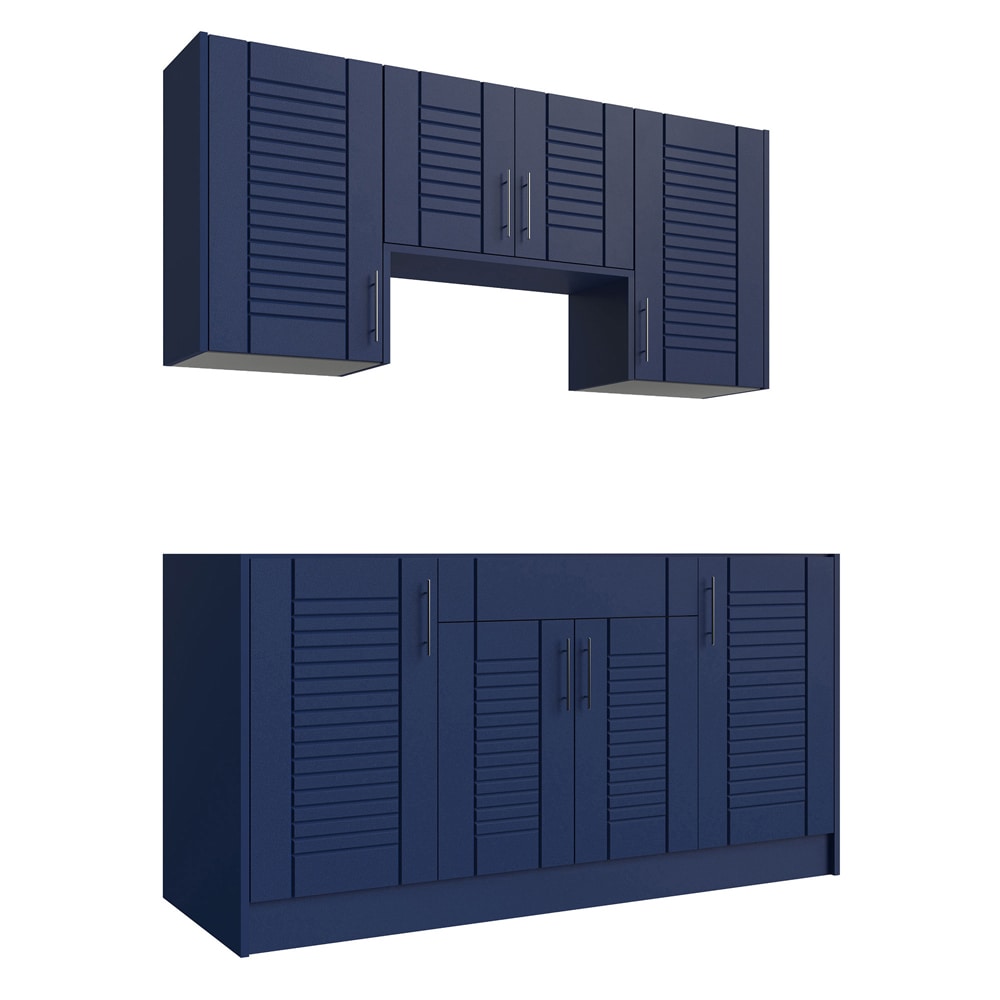 WeatherStrong WSE66WMK-TSB Tampa 6 -Piece 67.25-in W x 25-in D x 84-in H Modular Outdoor Kitchen Set