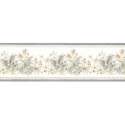 FLOWERS & FRUIT  Wallpaper BORDER Traditional Decor