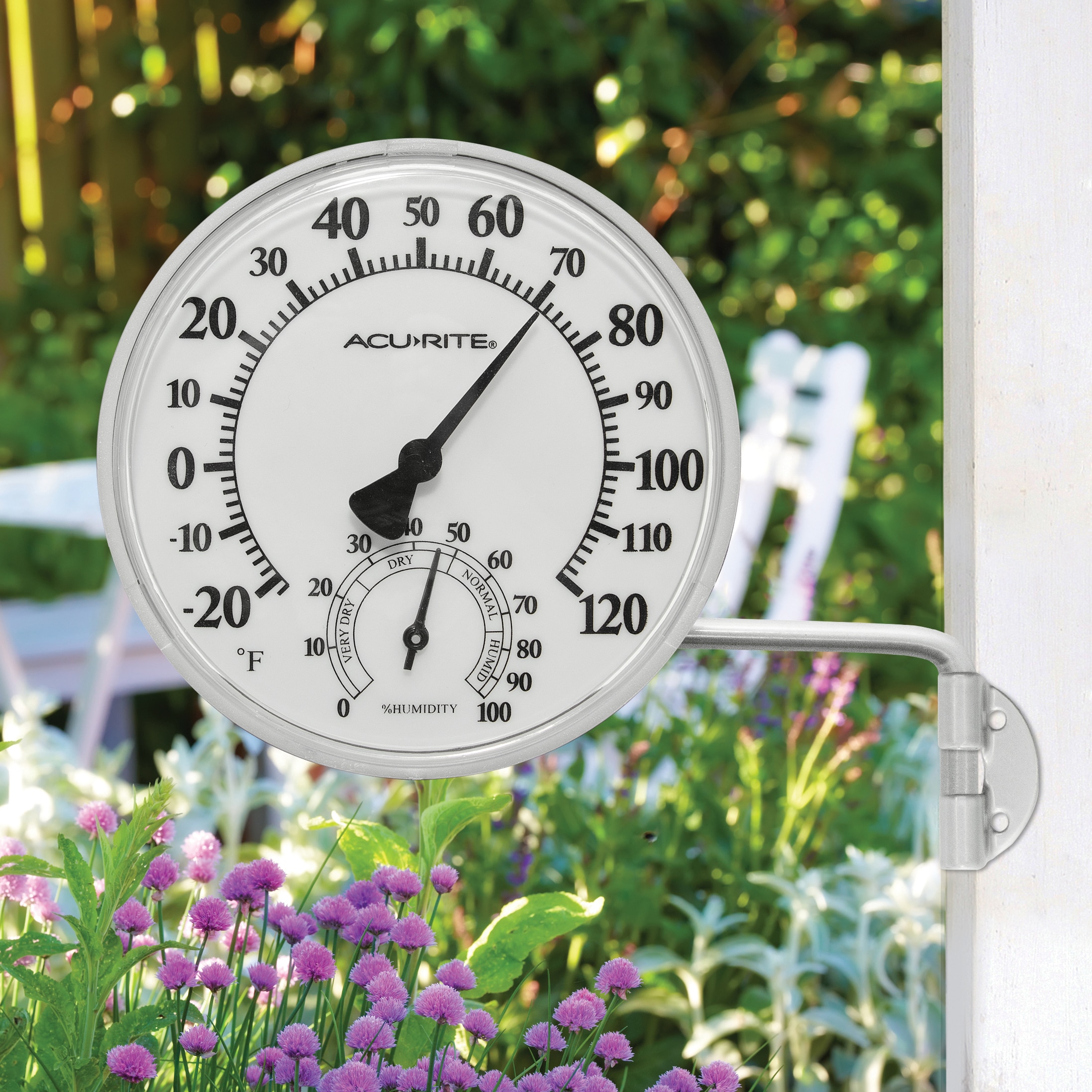 Pure Garden Wall Thermometer-Decorative Indoor Outdoor Temperature and  Hygrometer Humidity Gauge Display for Patio, Porch