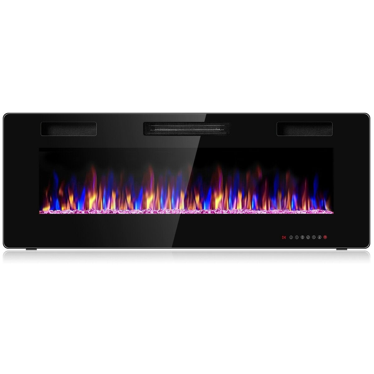 Clihome CWCH-EPA24705 50-Inches W Black Wall mount Fan-forced Wall-mount Electric Fireplace with Remote Control Included