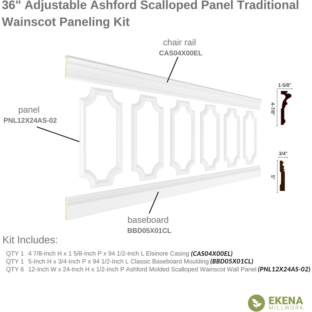 Ekena Millwork WPKUSC031P036 Wall-Panels - View #10