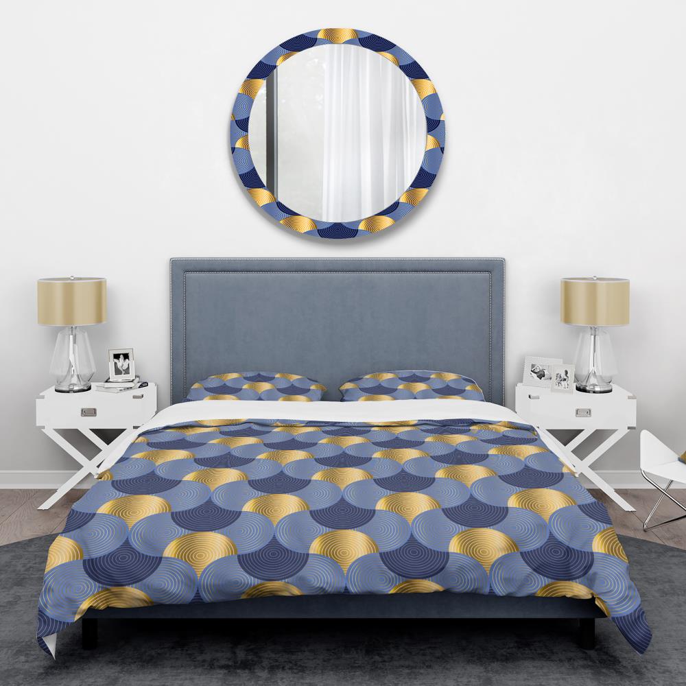 Designart BED24287-Q 3 -Piece Blue Queen Duvet cover Set