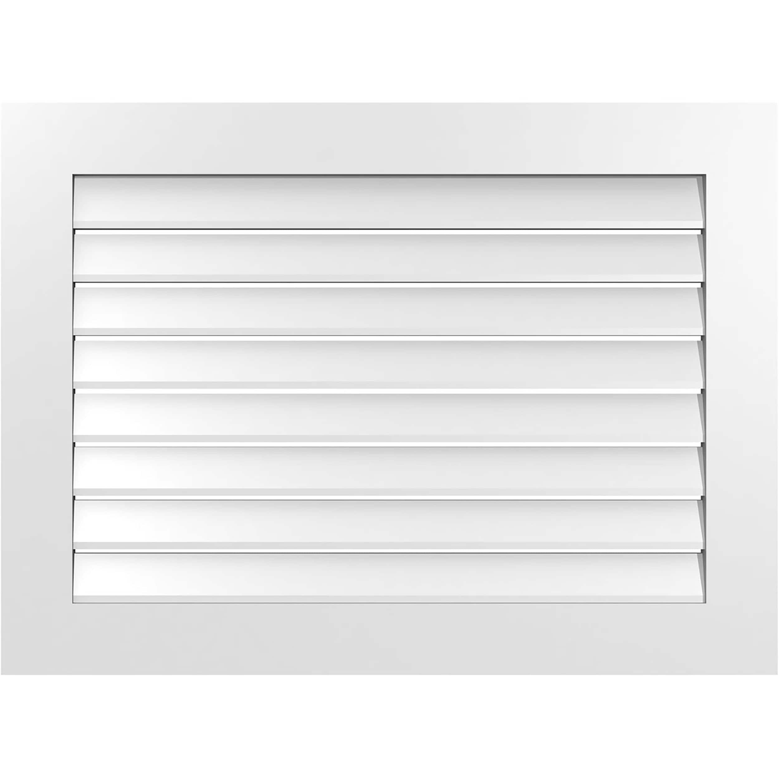 Ekena Millwork GVPVE38X2801SF 38-Inches x 28-Inches Off-white Rectangle PVC Gable Louver Vent