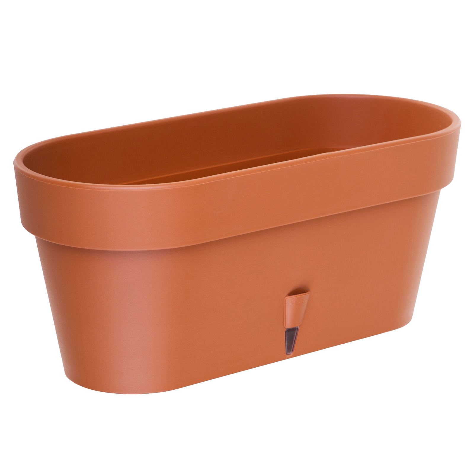 Decopots LAT156TERRACOTTA Round 6.7-in W Medium Brown Plastic Indoor/Outdoor Planter with Self Watering