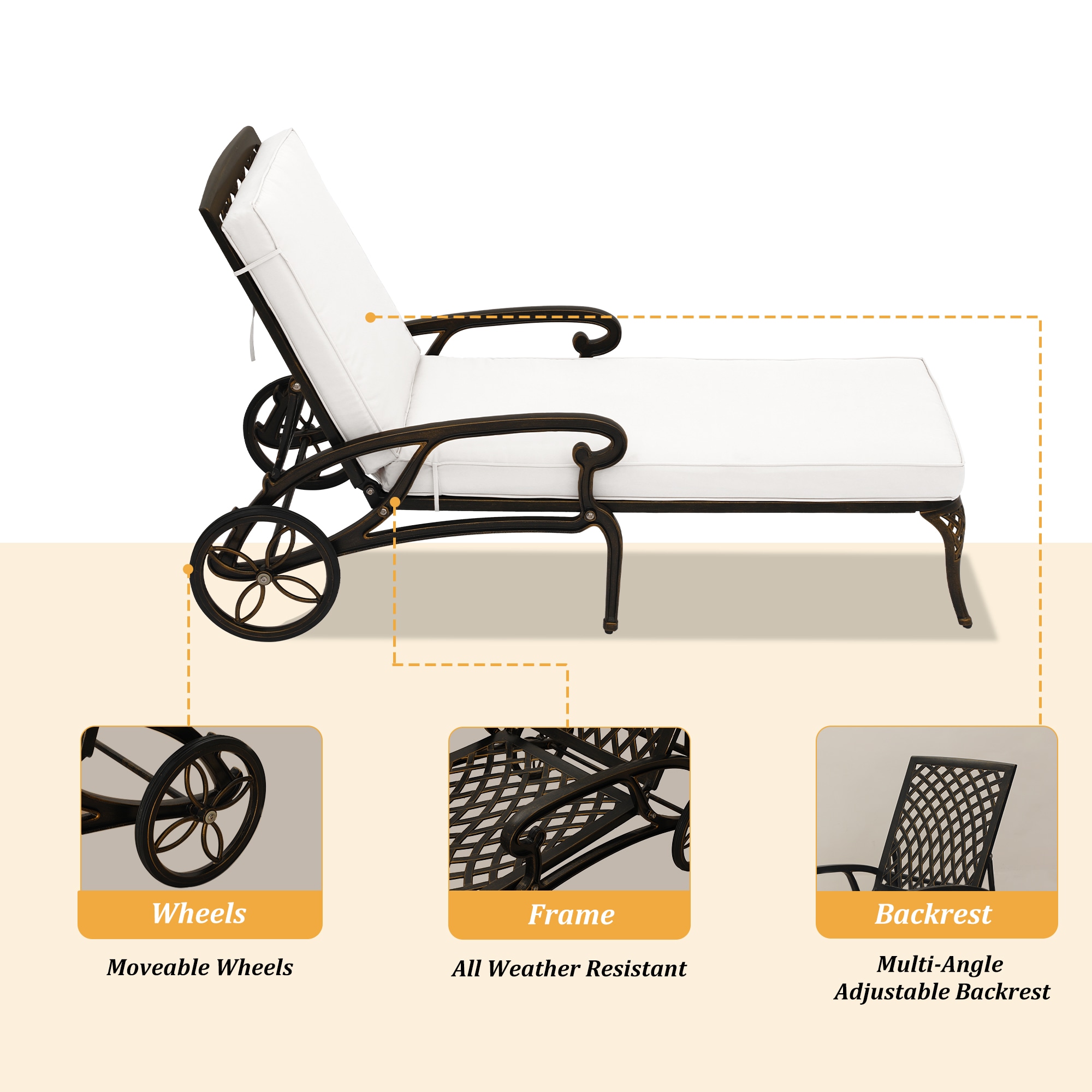 Clihome CL-XG215LBR-BE Patio-Chairs - View #7