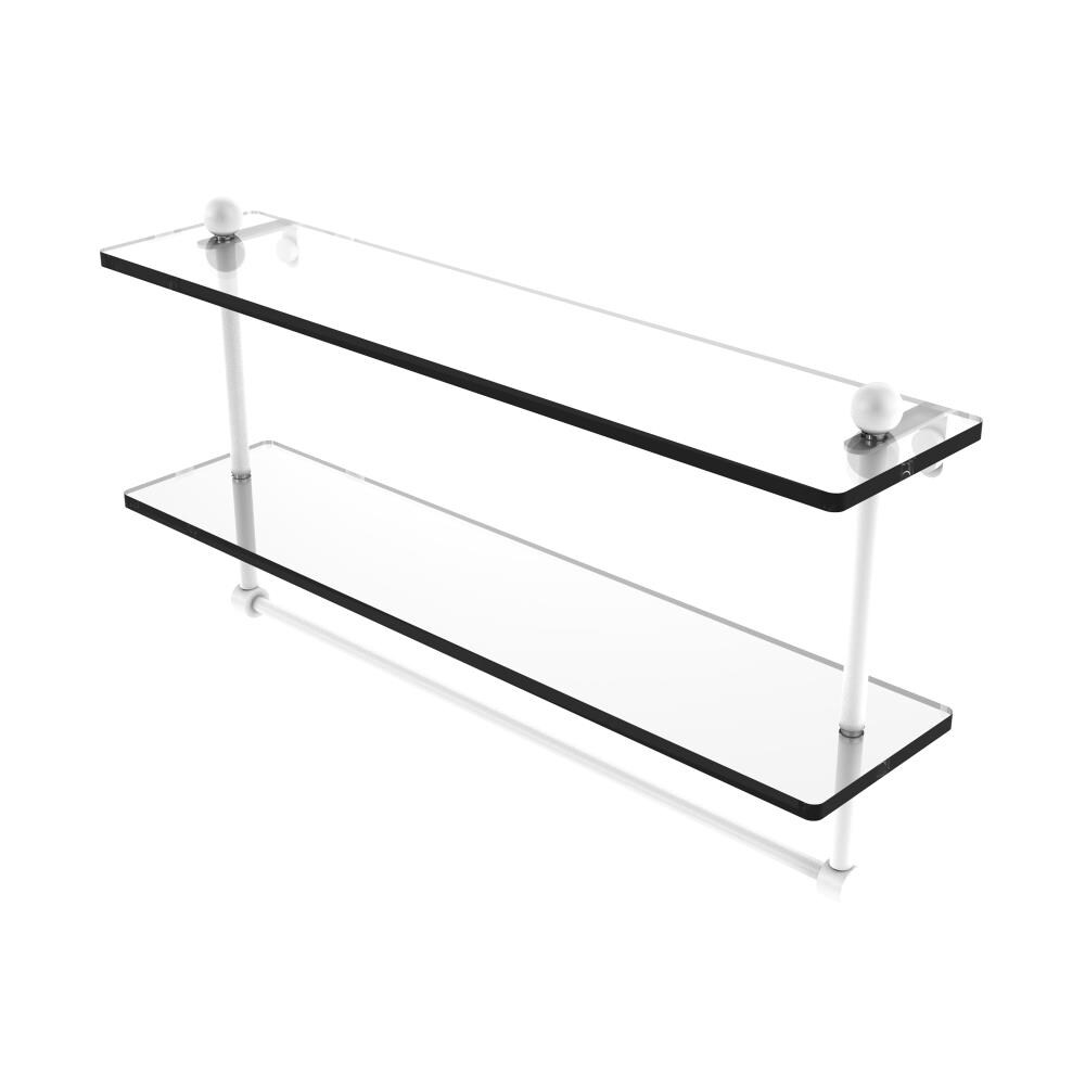 Allied Brass PR-2/22TB-WHM Prestige Regal Matte White 2 -Tier Wall mount Bathroom Shelf ( 22-in x 12-in x 5-in )