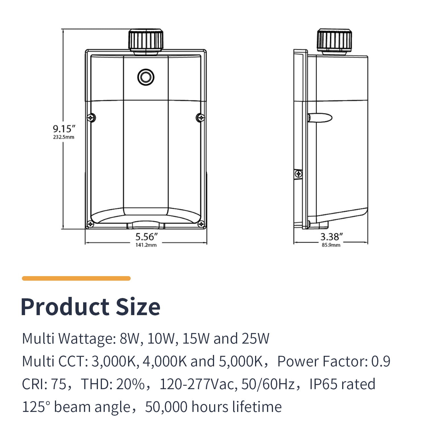 LED One MWP-MW(25)MCCT-WH Wall-Pack-Lights - View #8