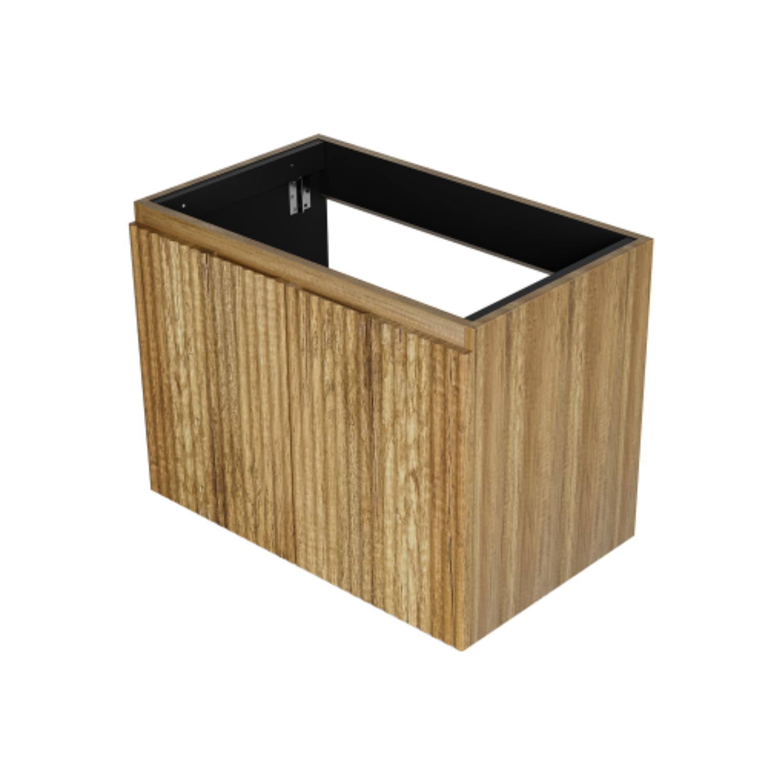 BBLLWJ 30 Inch Dark Yellow Wall Mount Fluted Floating Bathroom Vanity Cabinet Without Basin Hanging Bathroom Storage Cabinet