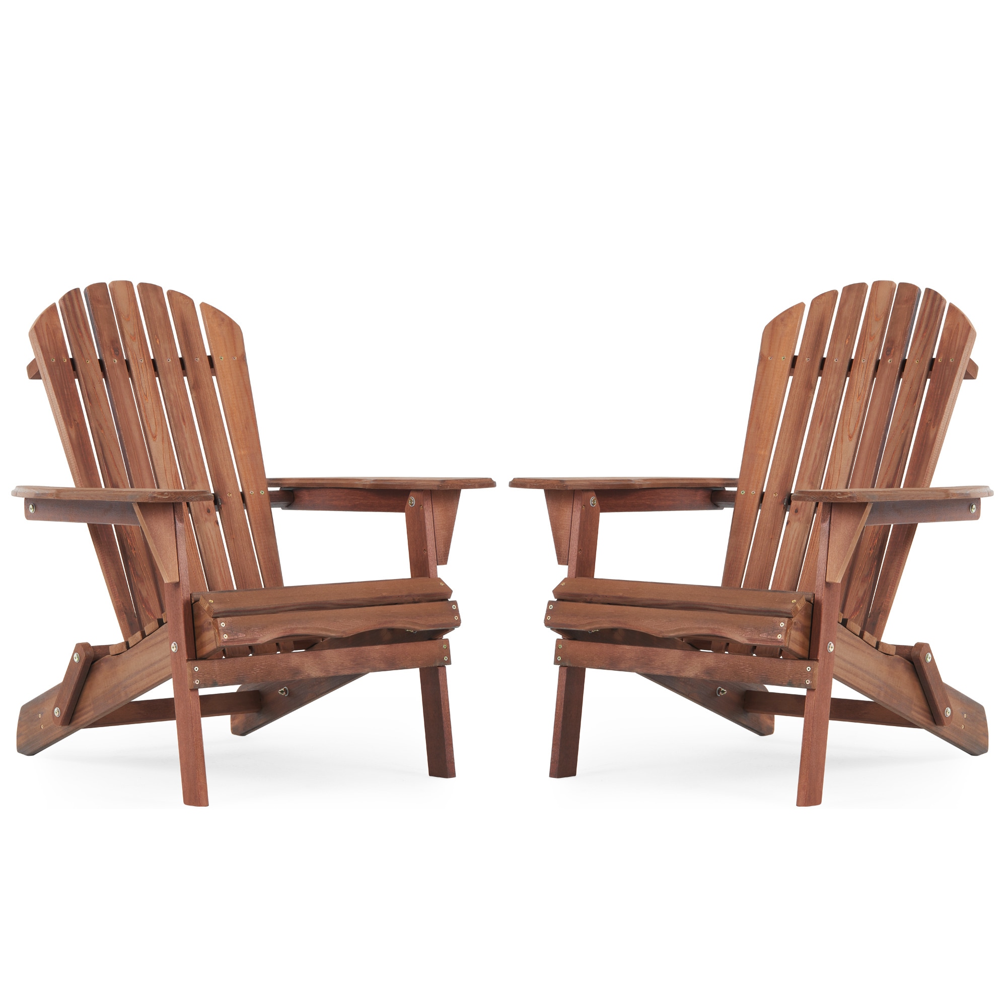 AHIOU HOME ZAAHD-124961C Macon Set of 2 Hemlock Wood Frame Stationary Adirondack Chair with Slat Seat