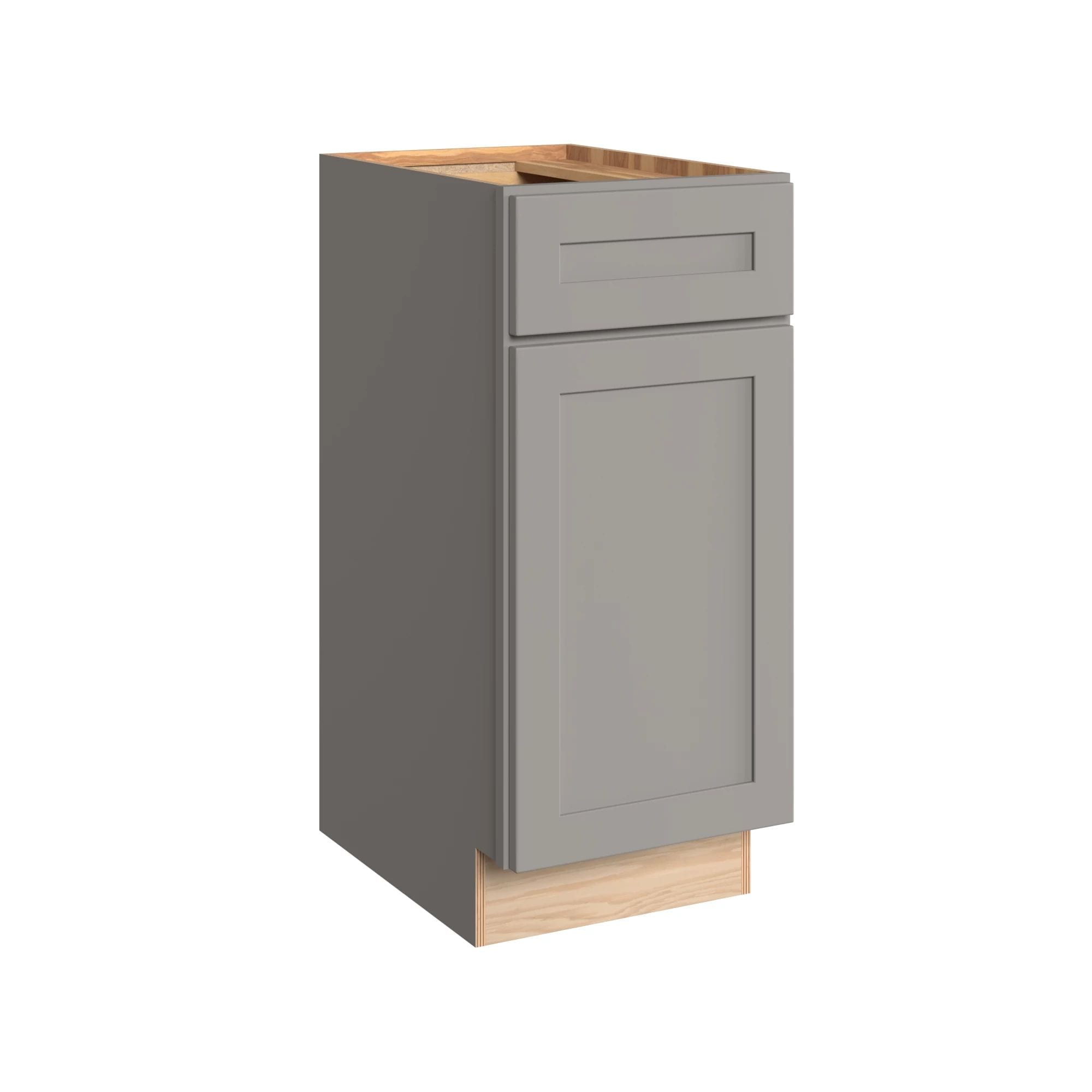 KraftMaid Momentum VB152134RG81 Deveron 15-in Pebble Grey Bathroom Vanity Base Cabinet without Top