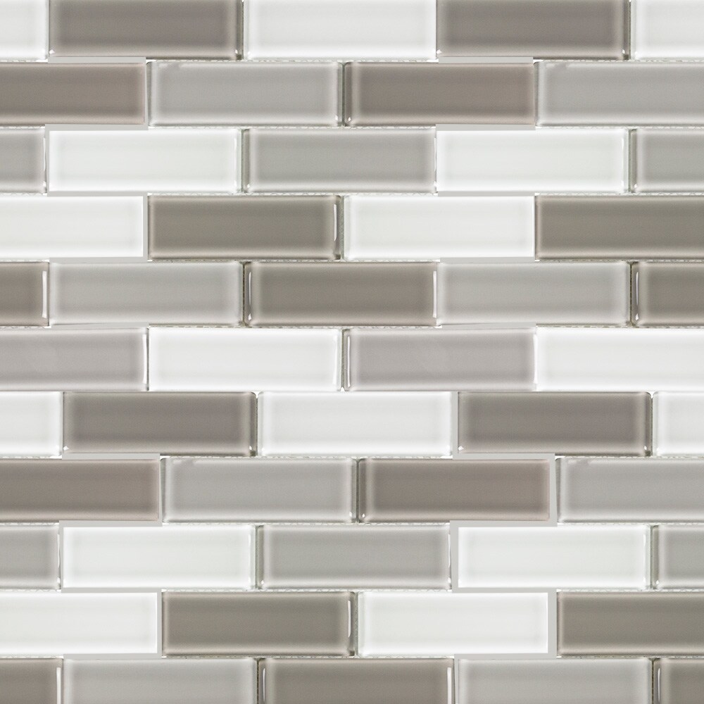 Pure Oasis 12-in x 12-in Glossy Glass Linear Subway Wall Tile (0.953-sq. ft/ Piece) | - Elida Ceramica CROGLLR34