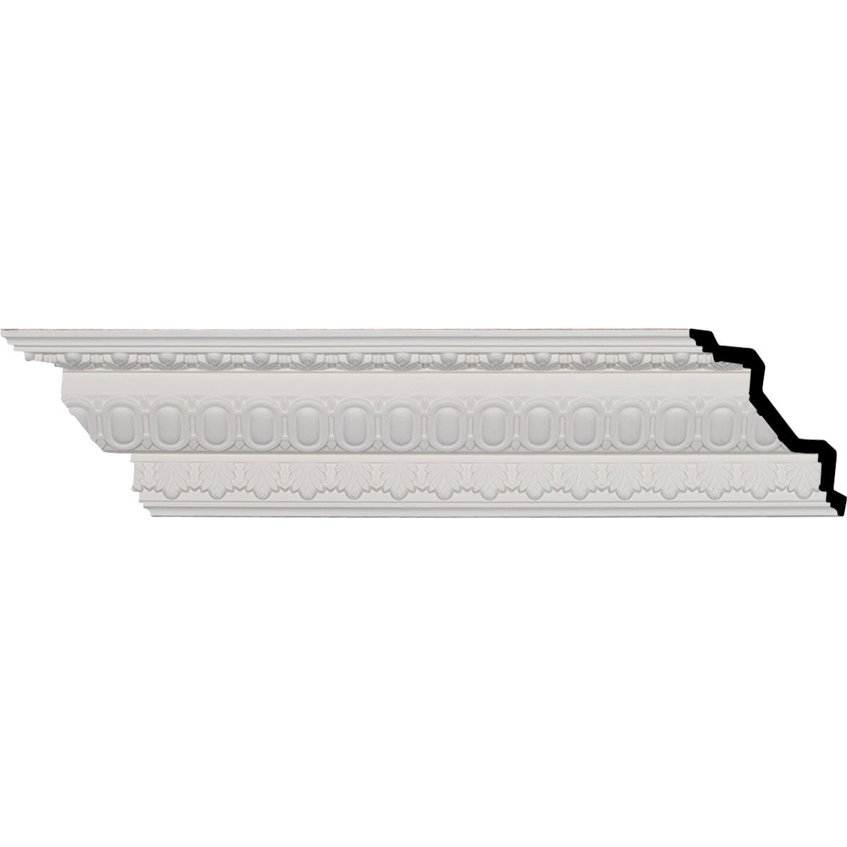 Primed White Polyurethane Egg and Dart Crown Moulding