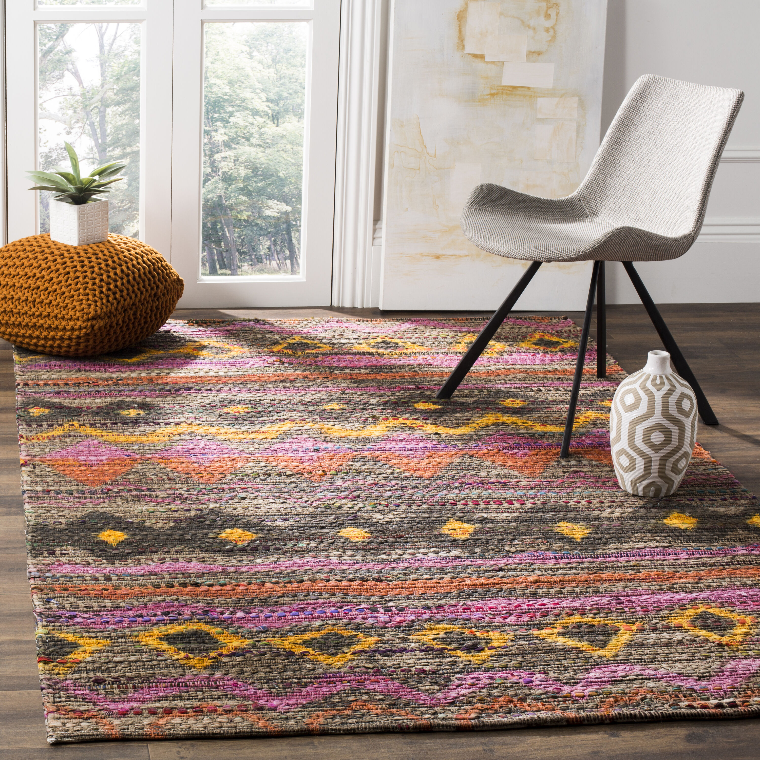  Cedar Brook 322 Brown/Multi Bohemian 5ft x 8ft Medium Rectangle Rug