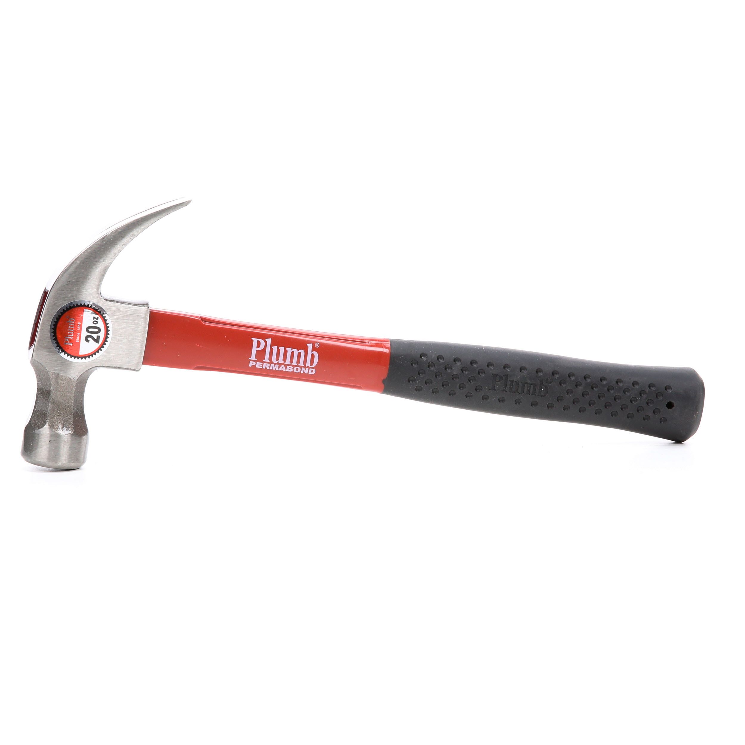 Plumb SS20CN 20-Ounce Solid Steel Curved Claw Hammer With Magnetic Nail Starter 