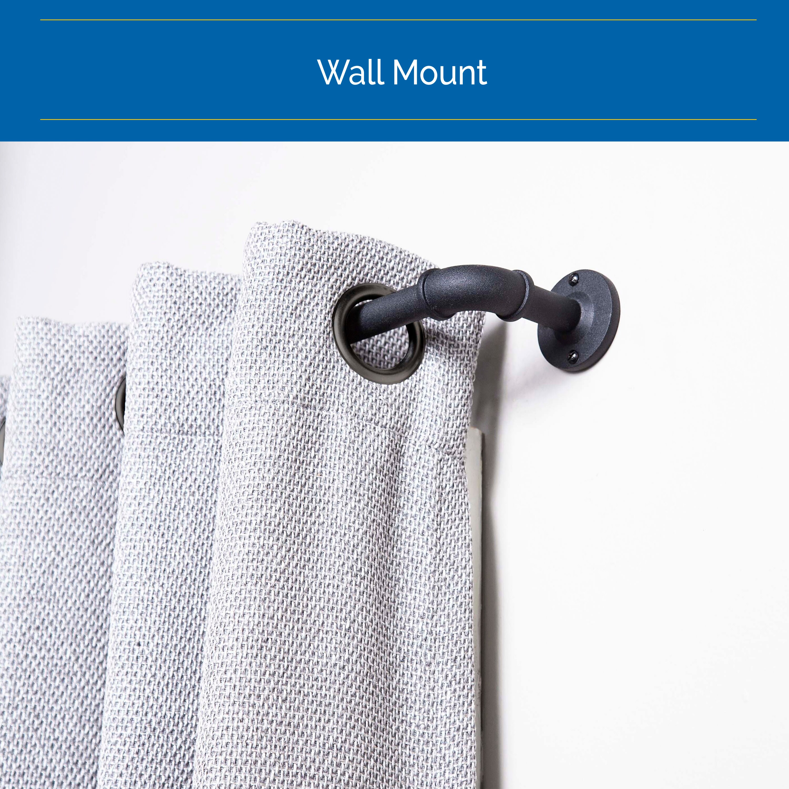 Matte Black Adjustable Industrial Curtain Rod 66-120"