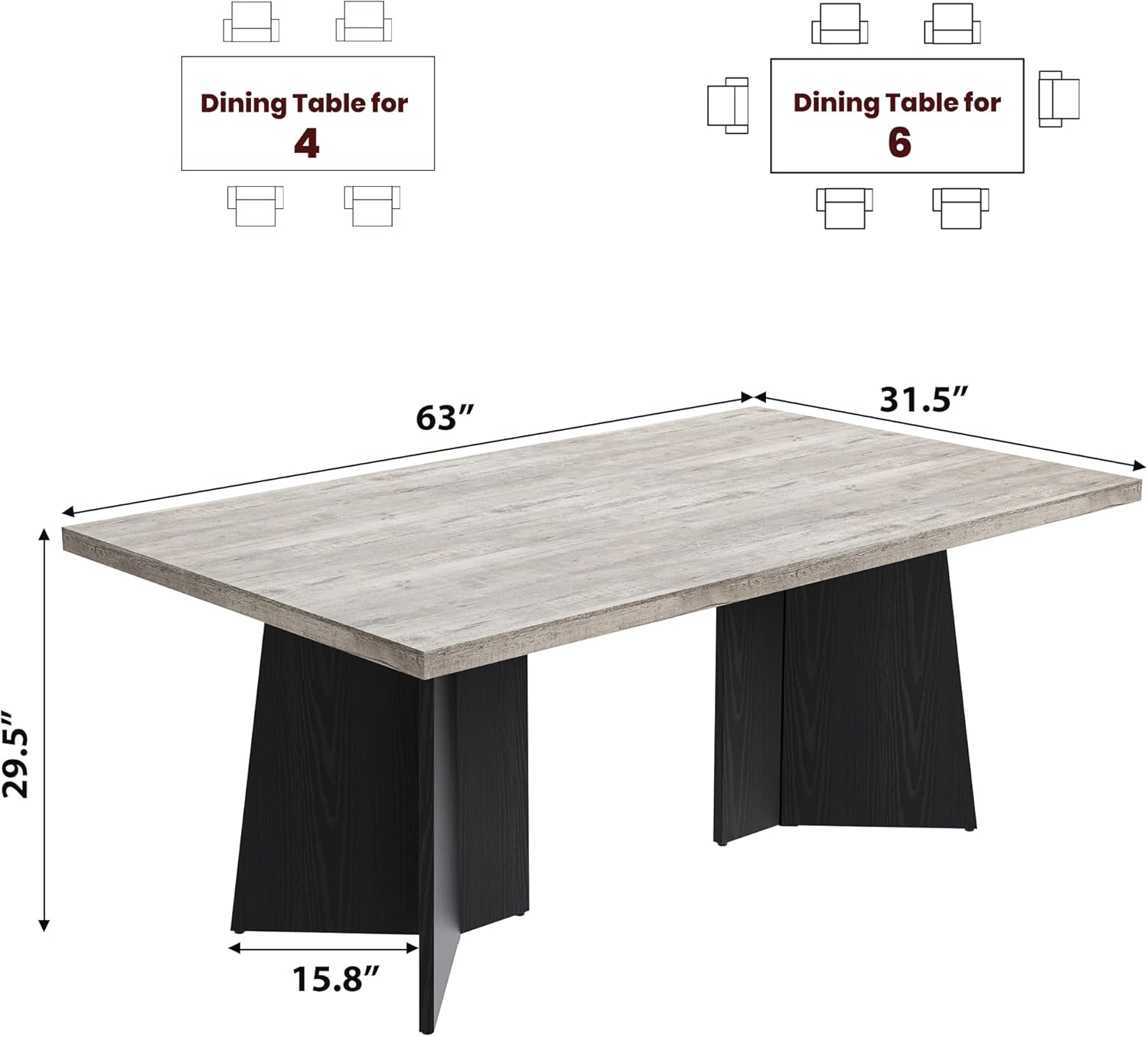 GarveeLife JSS-PHK-3644X1NT Dining-Tables - View #2
