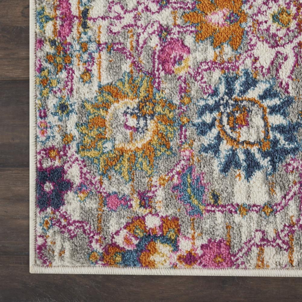Elysian Silver Floral 5'3" x 7'3" Synthetic Area Rug