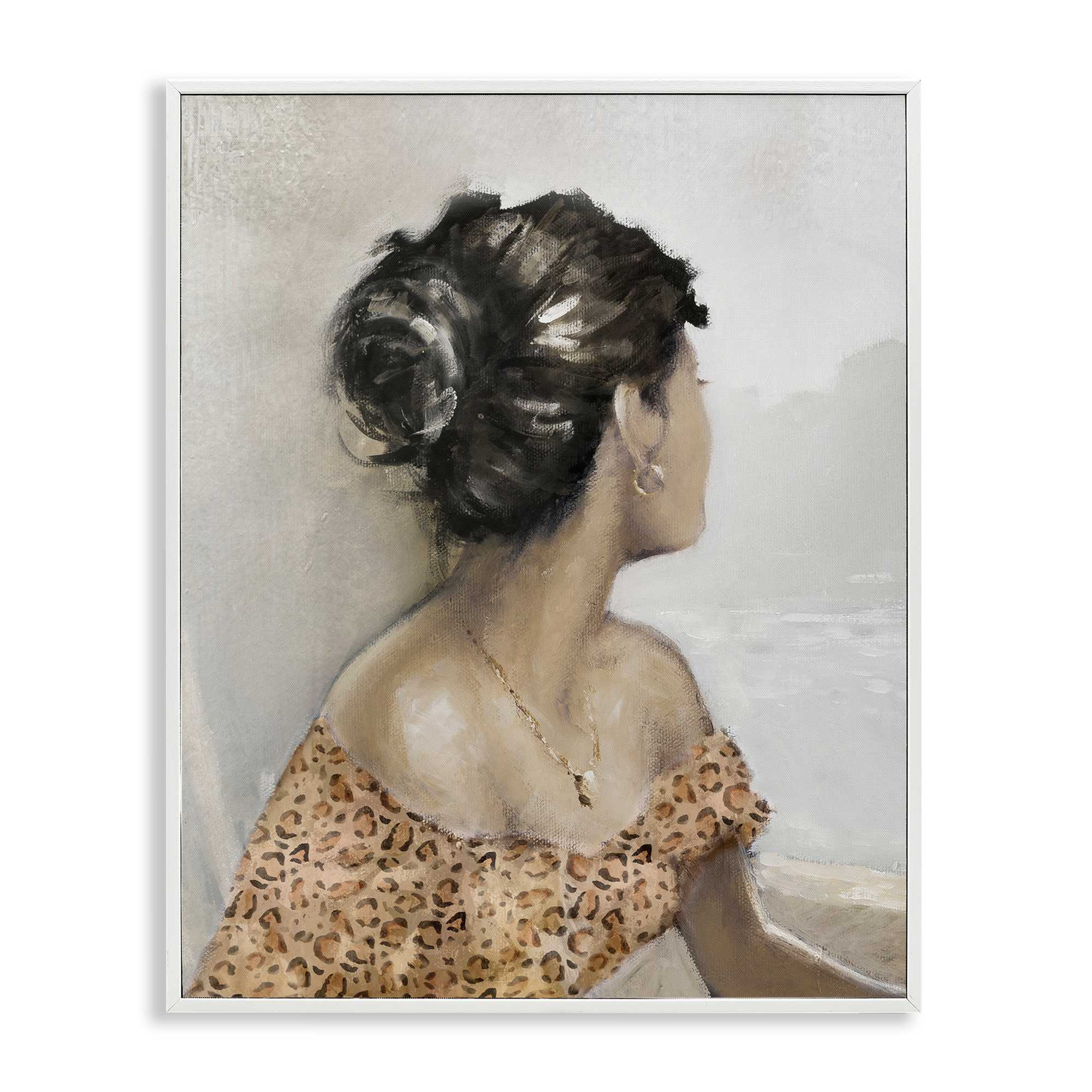 Stupell Industries BT-979-WFR-11X14 Woman Looking Away Portrait White Framed Giclee Art By E. Anthony Orme 11 x 14