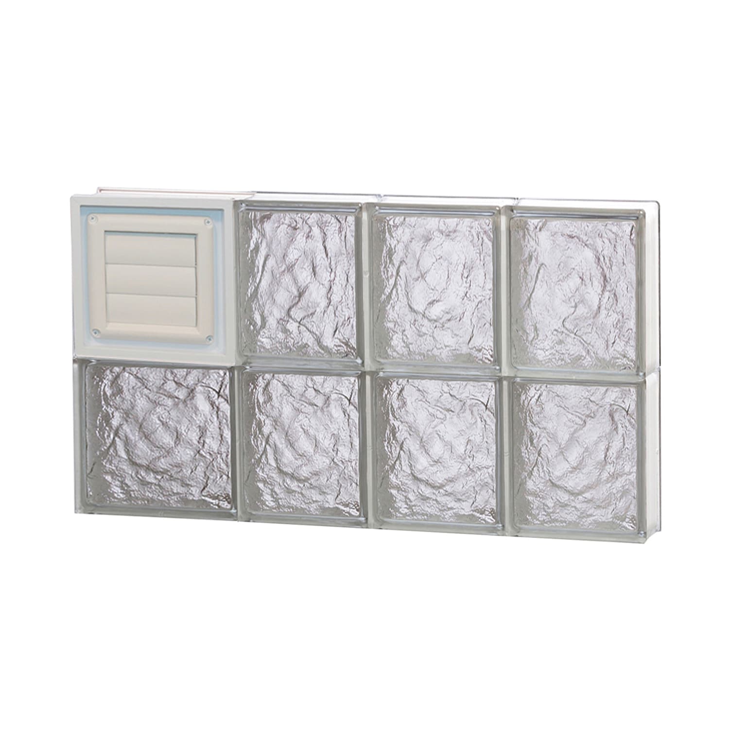 REDI2SET D2616IS Ice Glass 25-in x 15-1/2-in Frameless Replacement Dryer vent Glass Block Window