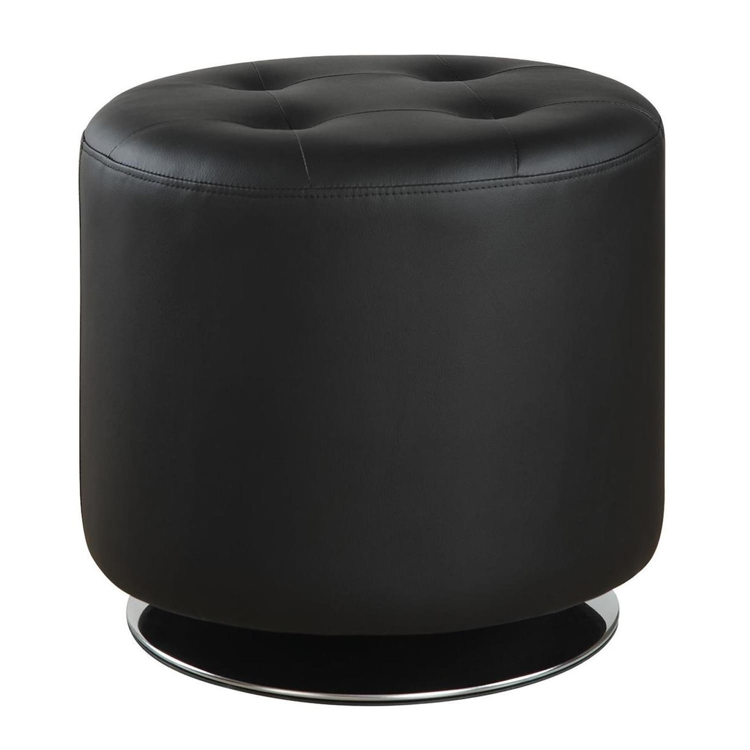 Benzara BM206529 Modern Black Round Ottoman