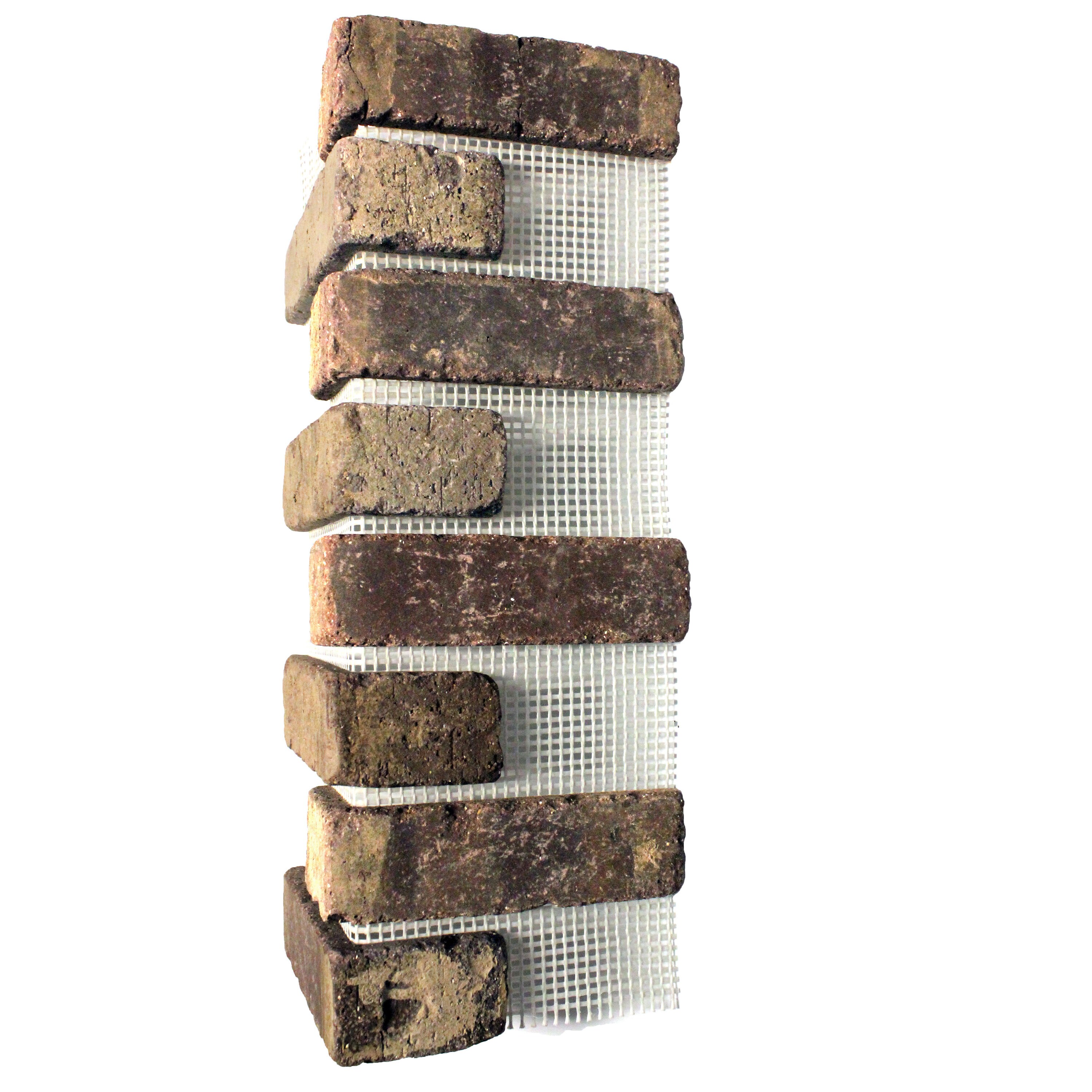 Old Mill Thin Brick Systems BWC-370013CS Brickweb 7.625-in x 21-in Cafe Mocha Brick Veneer Corner Sheet 5.5-lin ft