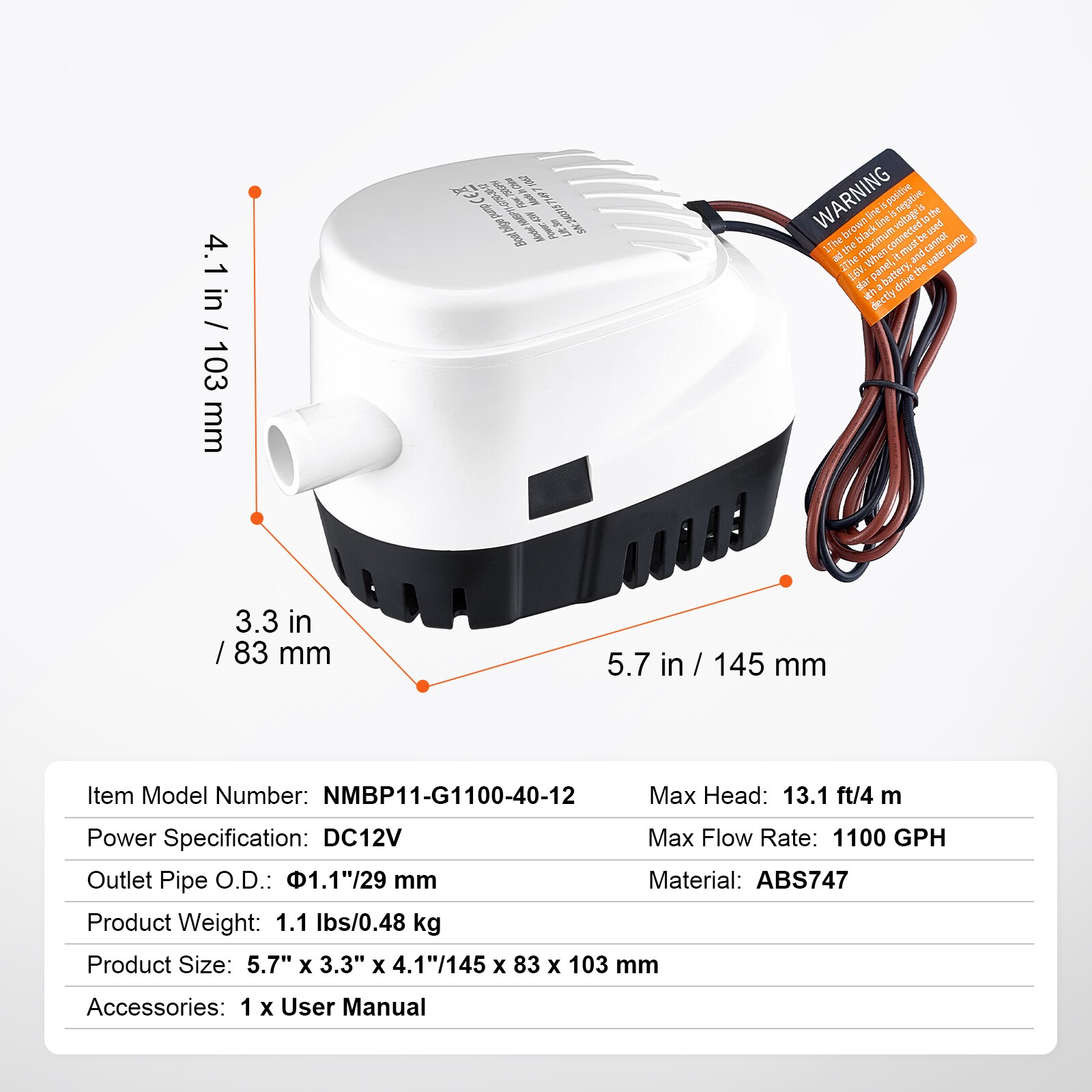 VEVOR CDB1100GPH00EVRJVV9 pumps - View #10