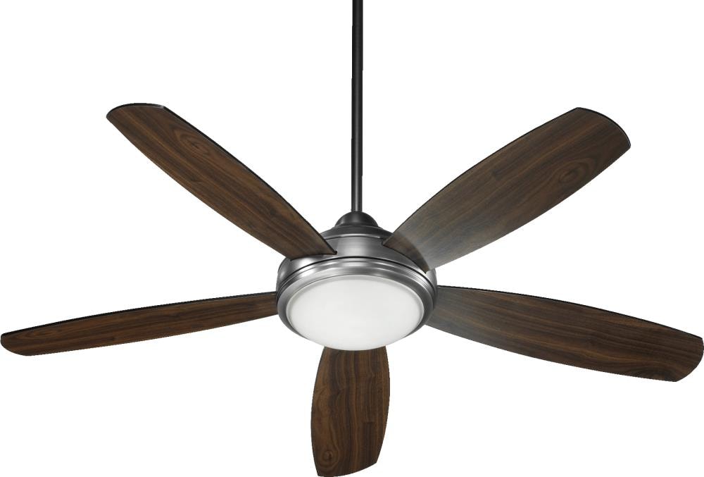 Quorum International Colton 52 In Antique Silver Led Indoor Ceiling Fan With Light Wall Mounted Remote 5 Blade The Fans Department At Com - Antique Silver Ceiling Fan With Light