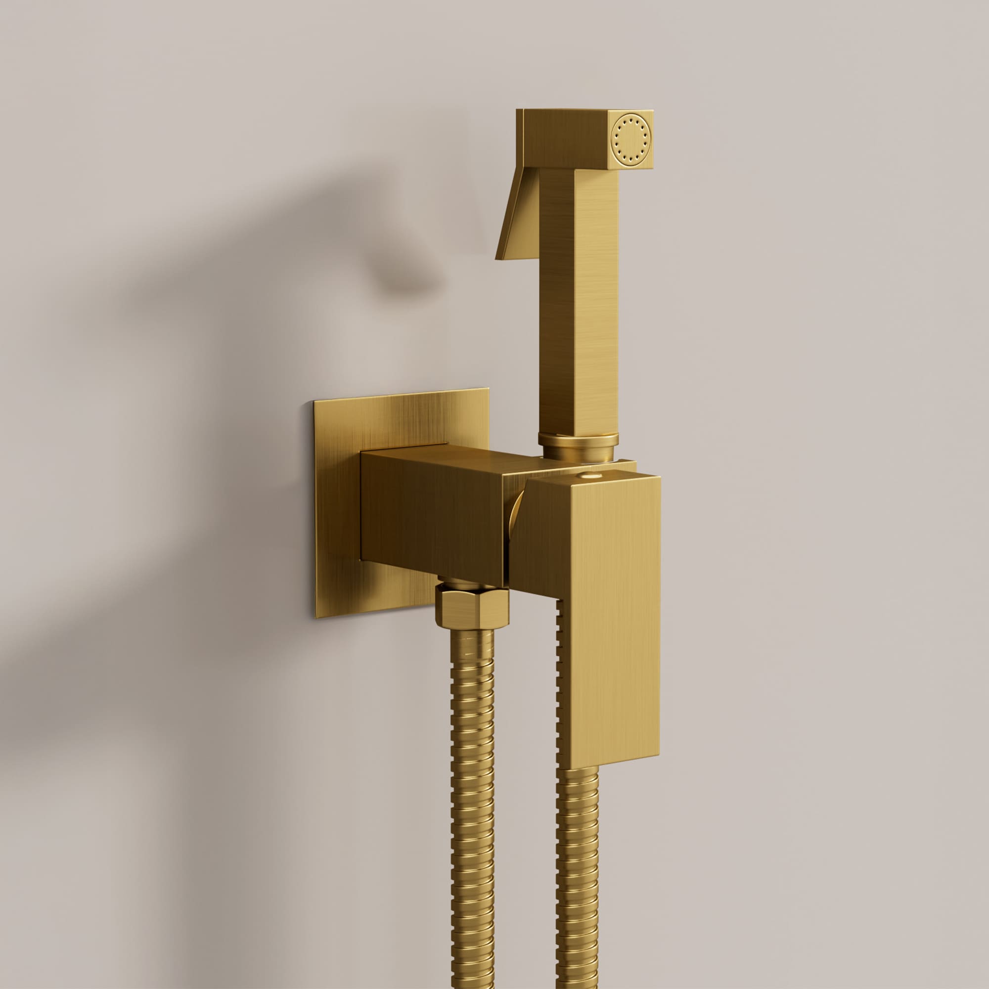 YAWWALK - Brushed Gold Wall Mounted Bidet Sprayer Adjustable Water Pressure with 1.2 m EPDM Hose