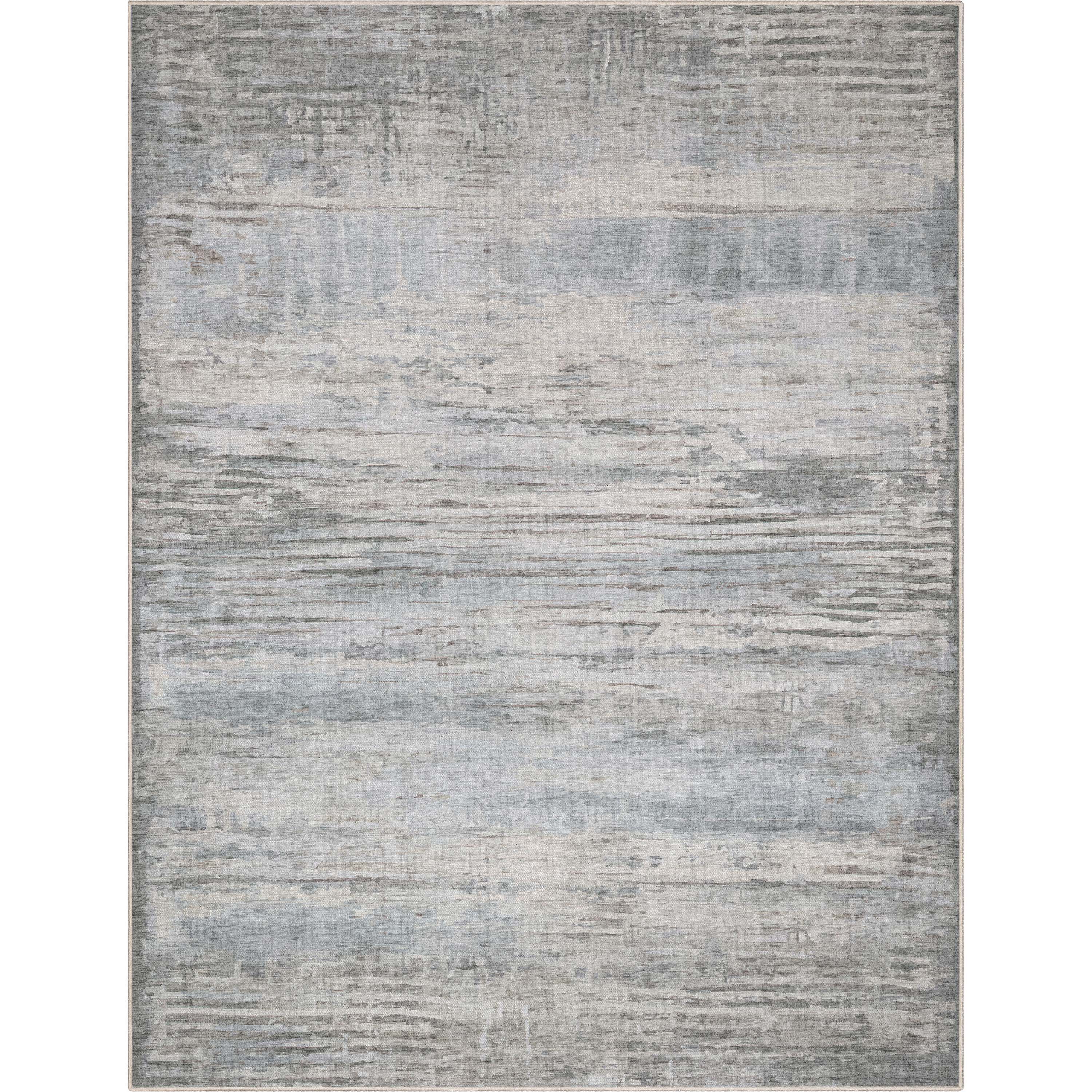 Blue and Beige Abstract Synthetic Flat-Weave 5' x 7' Area Rug