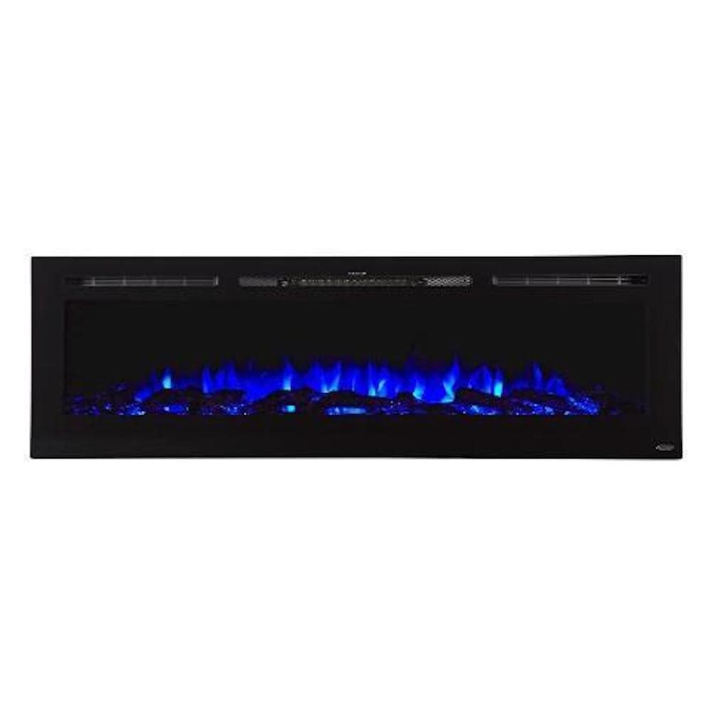 Sideline 84 Inch Black Wall Mounted Electric Fireplace