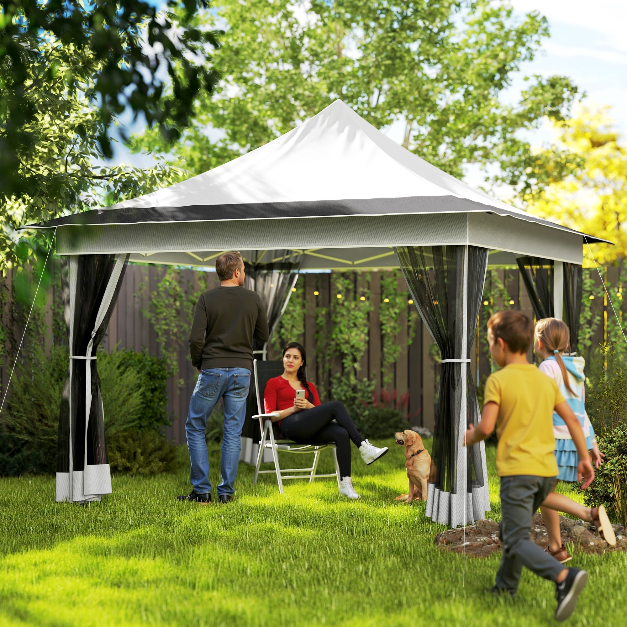 Outsunny 84C-661V00LG Wood-Resin-Gazebos - View #2