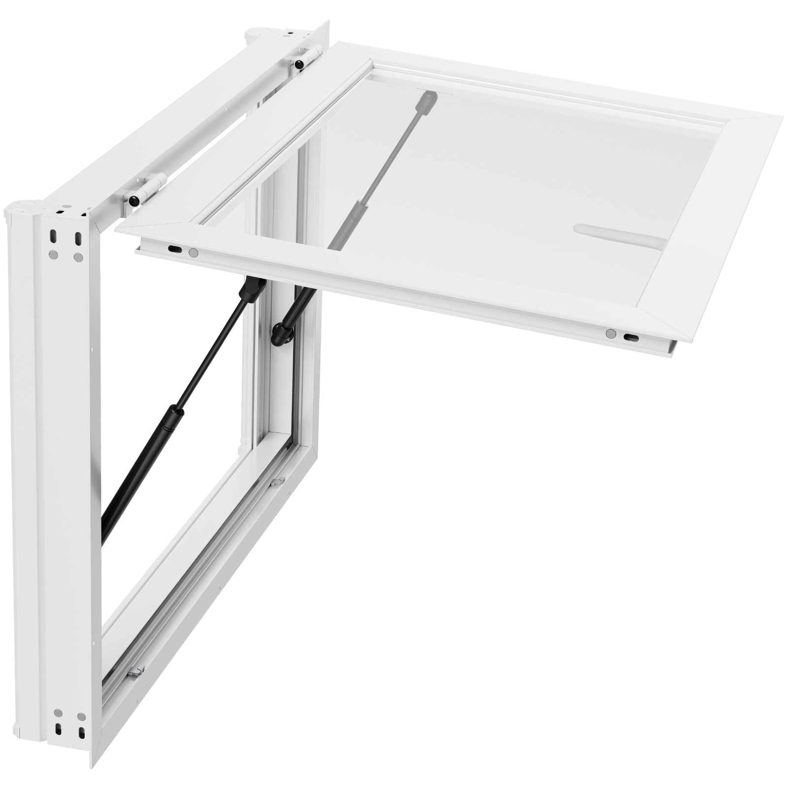 Mecale Concession Window 36 x 24 in Aluminum Food Truck Service Window 2 Sliding Panes Awning Door Silver