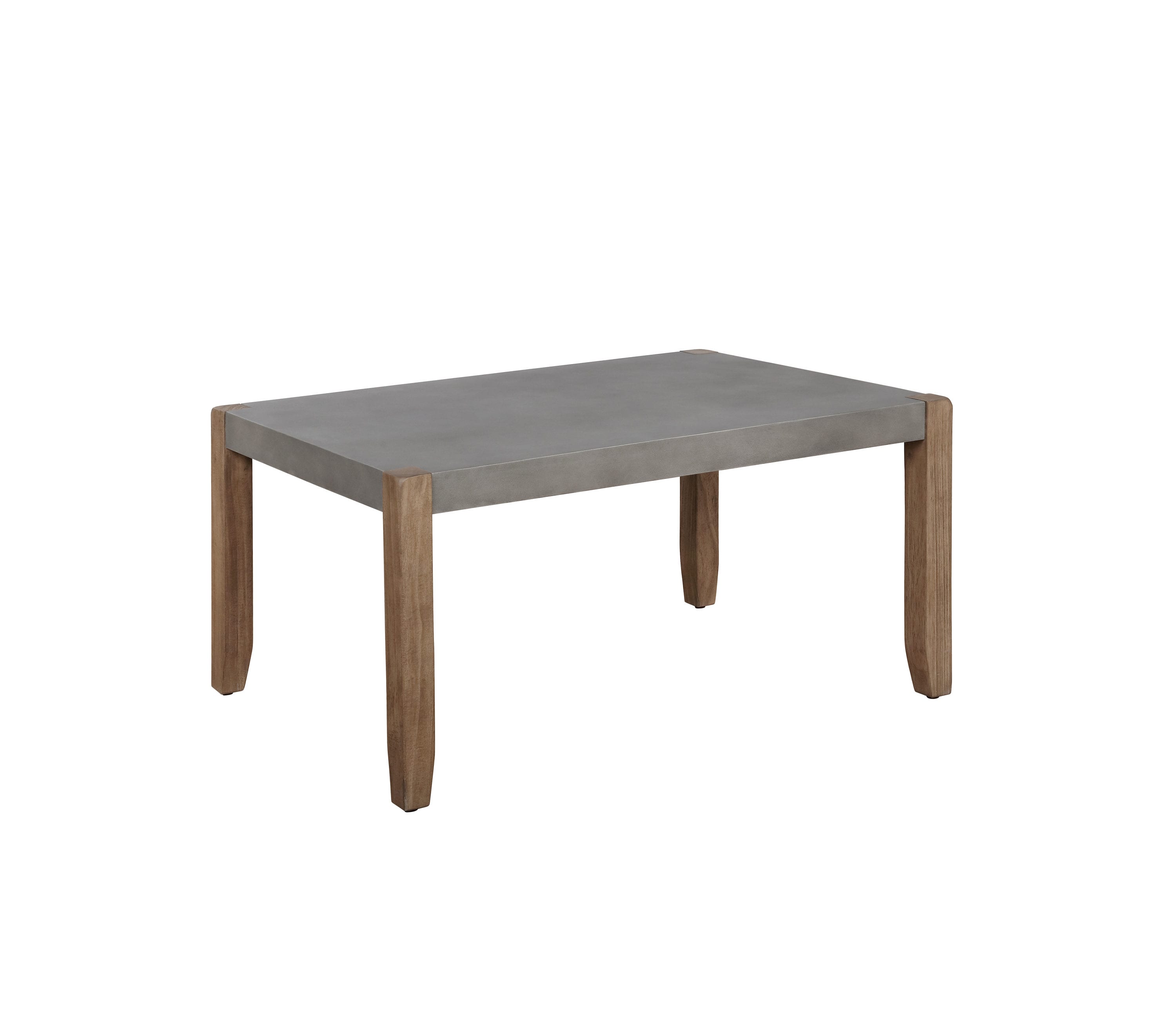 Modern Rustic 36" Faux Concrete and Light Amber Wood Coffee Table