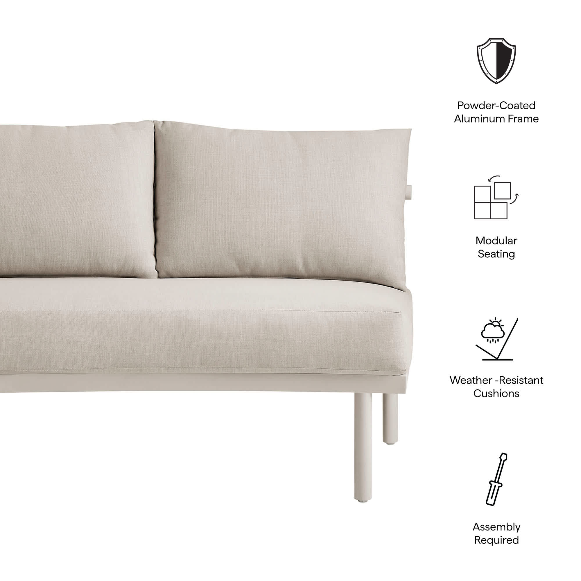 Modway EEI-7607-KHA-STO Patio-Sofas-Daybeds - View #2