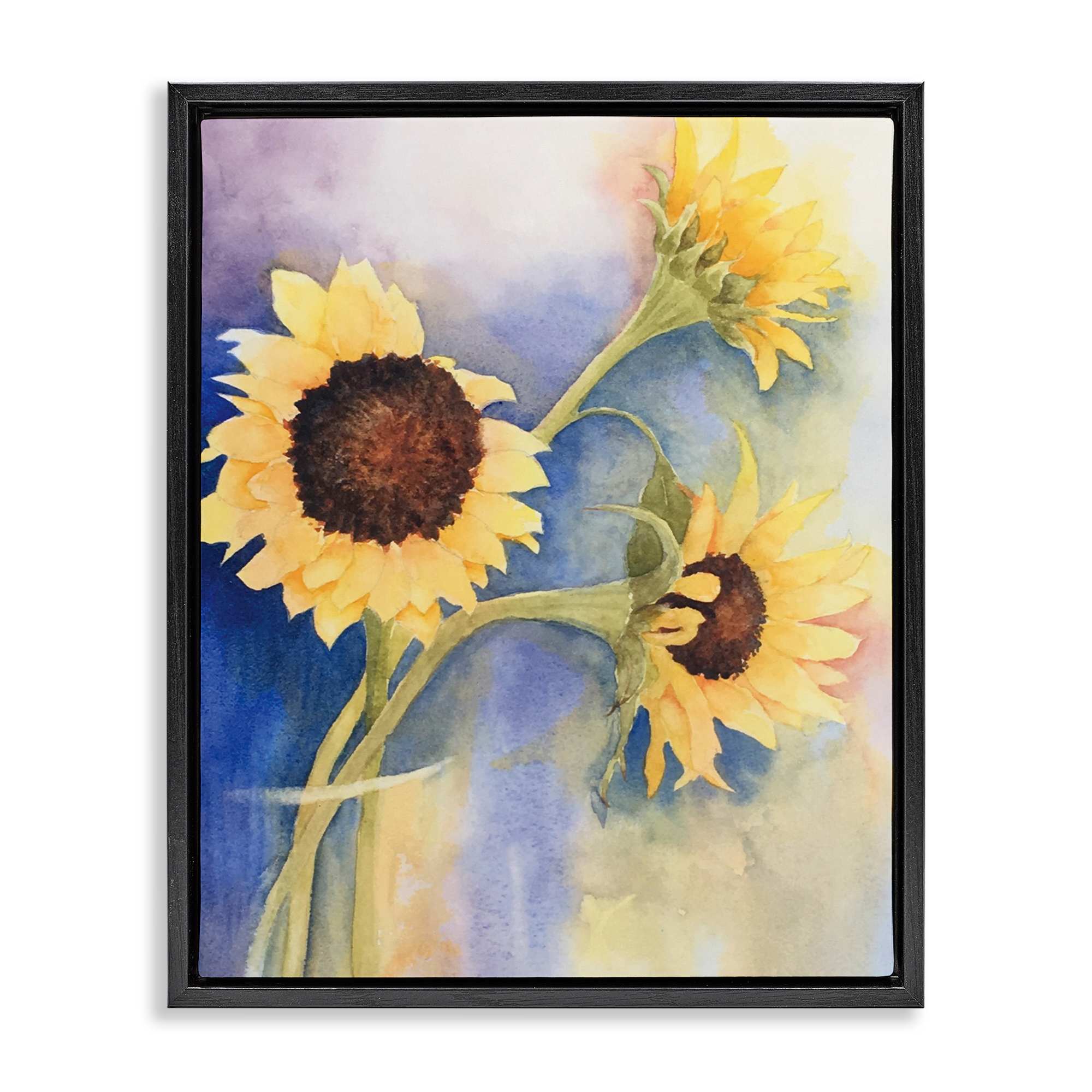 Stupell Industries BS-585-FFB-24X30 Sunflower Trio in Vase Floating Frame design by Stephanie Fielden