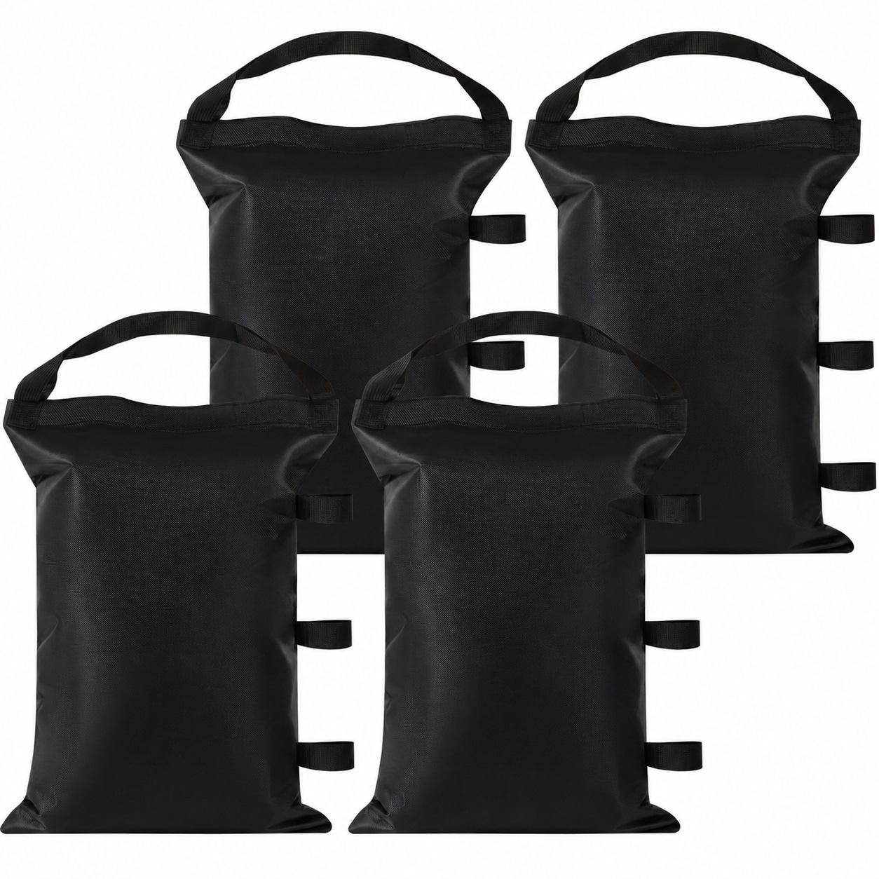 ITOPFOX  Sand Bags for Canopy Legs Empty Sandbags for Weight Canopy Tent Weights Set of 4 Heavy Duty 1680D Pop Up Tent Weights Bags Black 150LBS