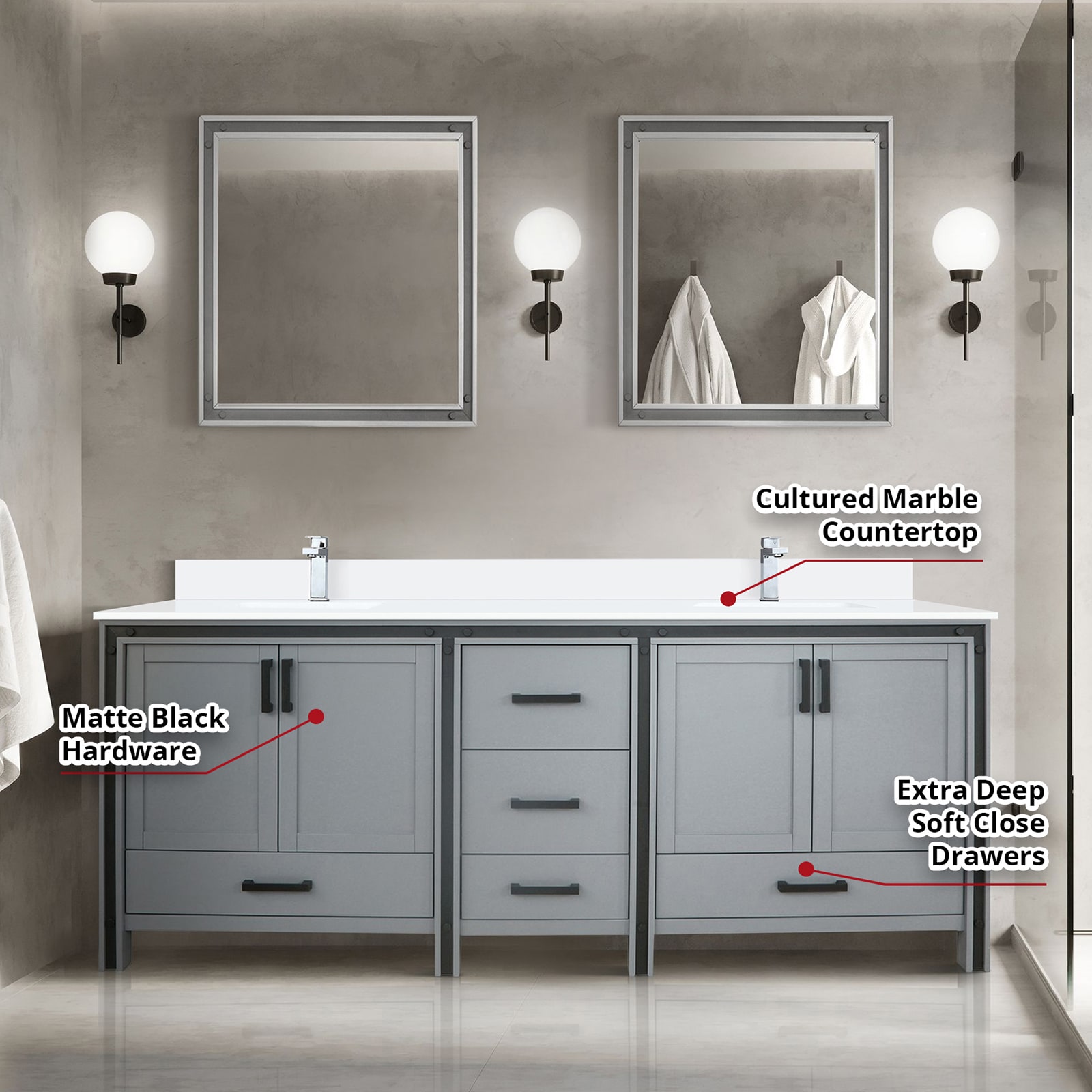 Lexora LZV352280SBJSM30F Bath-Vanity-Combo - View #7