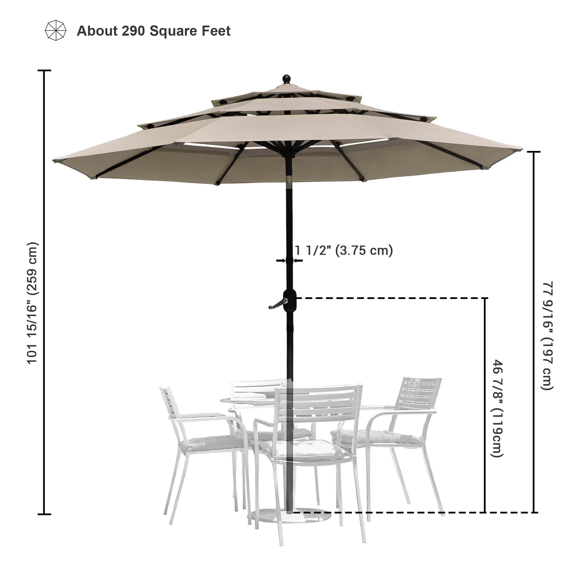 Yescom 07UMB039-3T10F-10-LO Umbrellas-2 - View #6