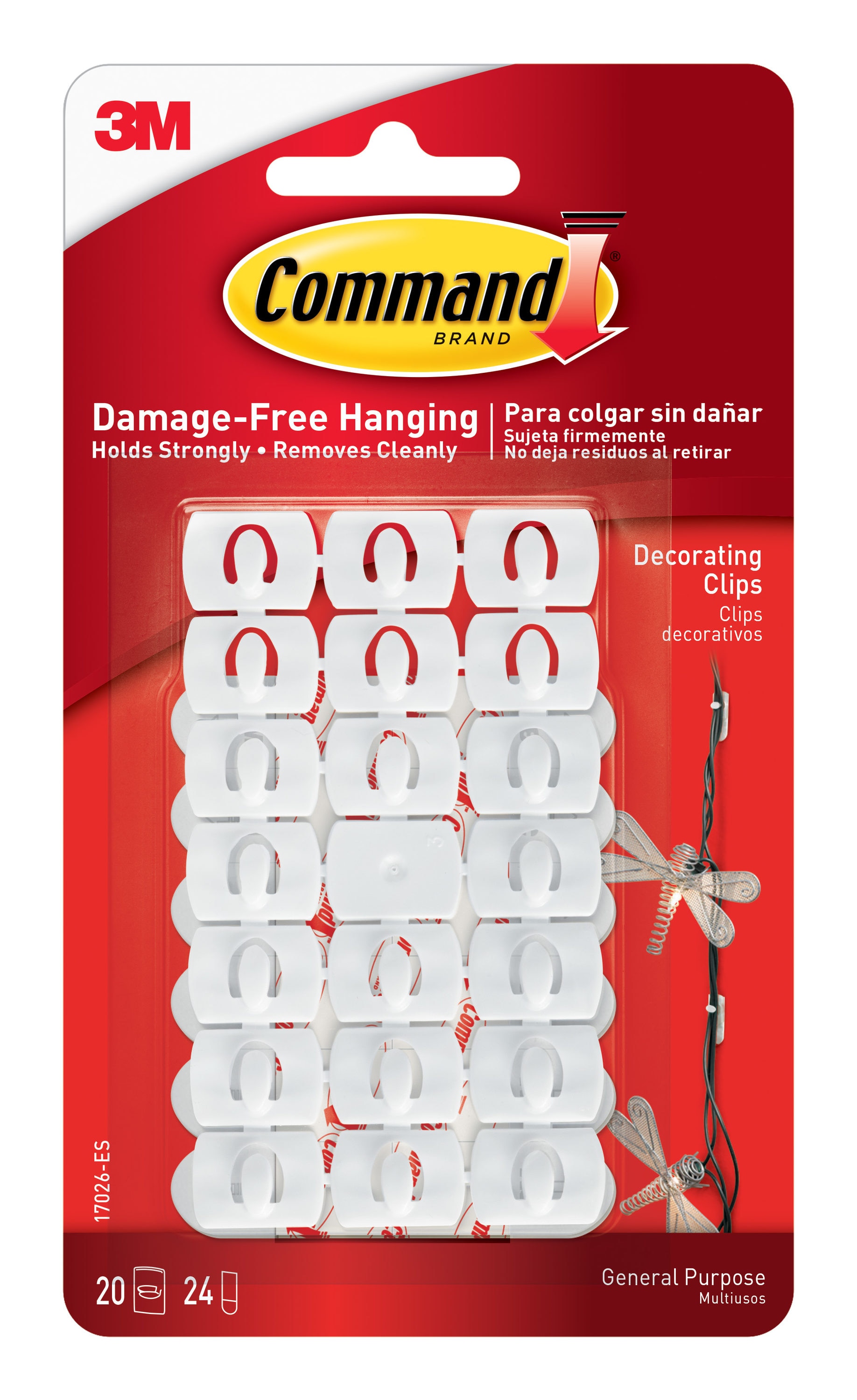 Command Small Refill Strips, White, 20-Strip, 2-PACK