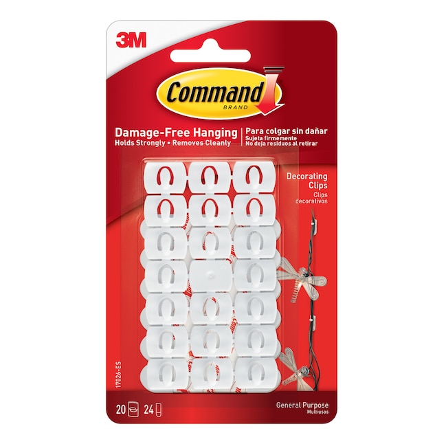 Command Decorating Clips 20-Pack White Adhesive Storage/Utility Hook (0 ...